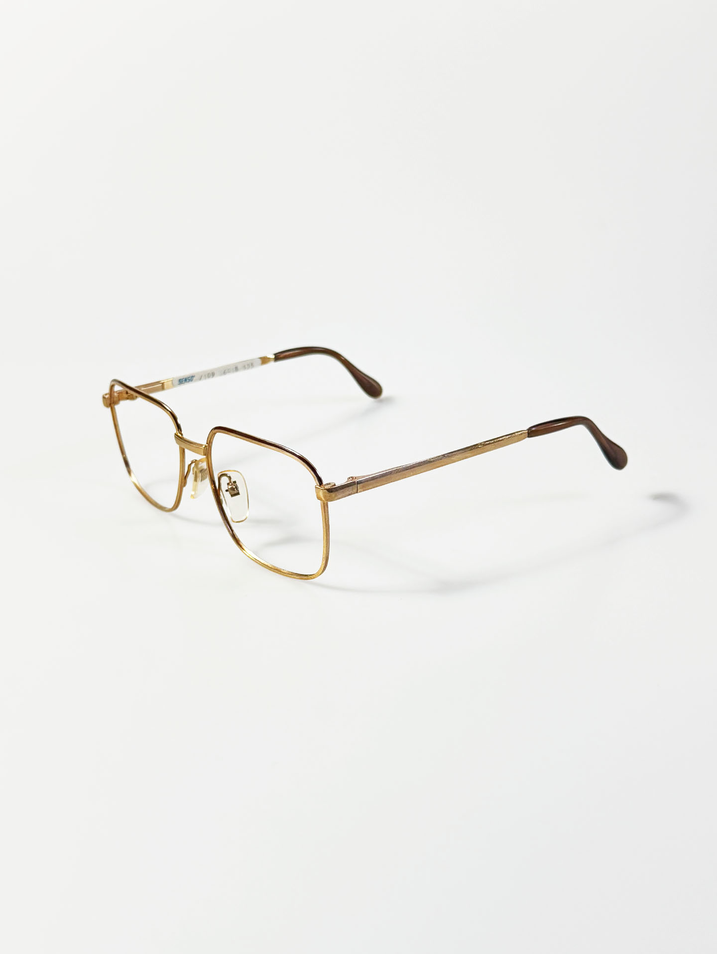 90's SENSO Classic Square Gold Metal Frame Glasses