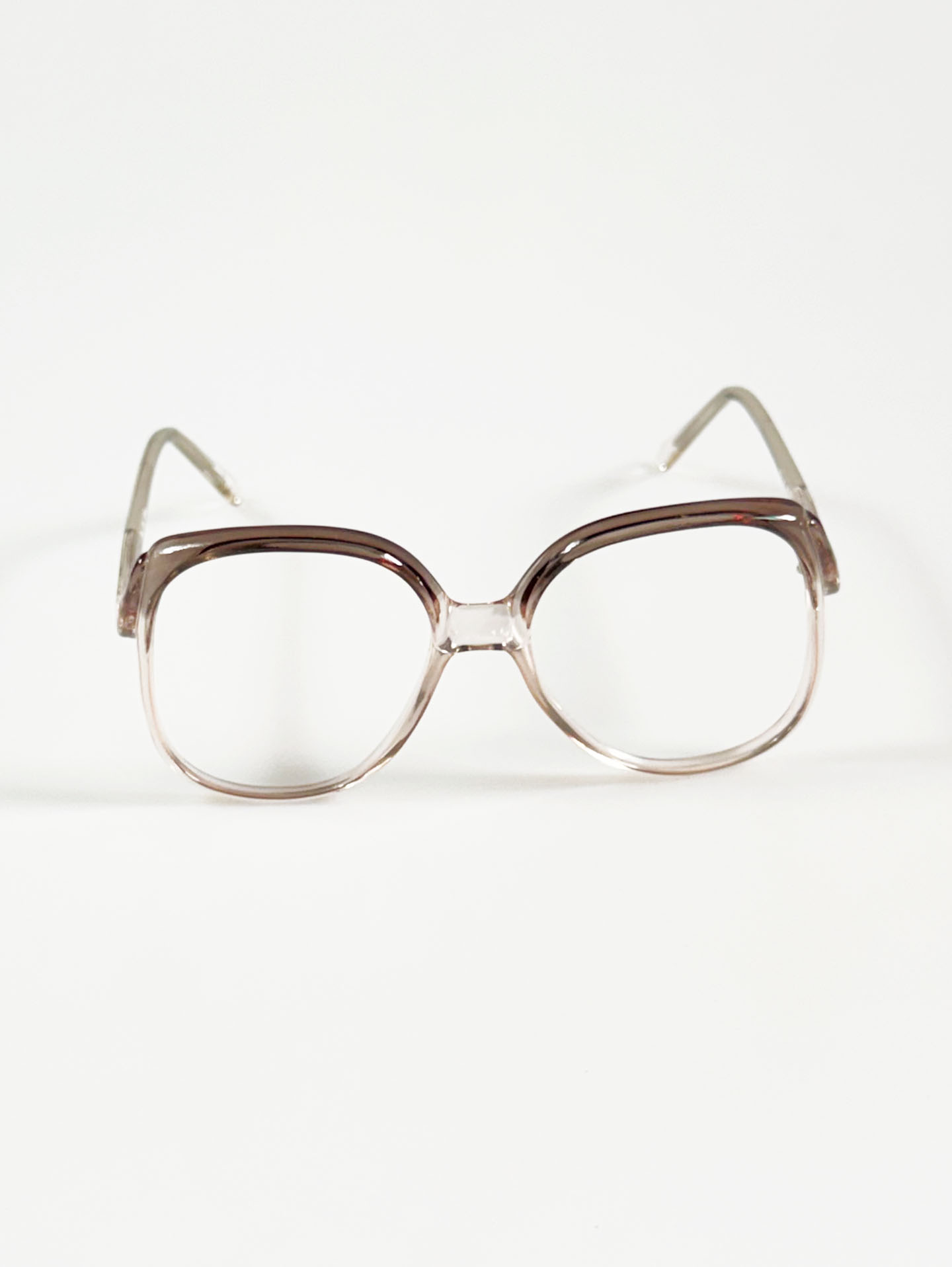 90s ELITE Smoke Crystal Oversized Square Acetate Horn-Rim Glasses