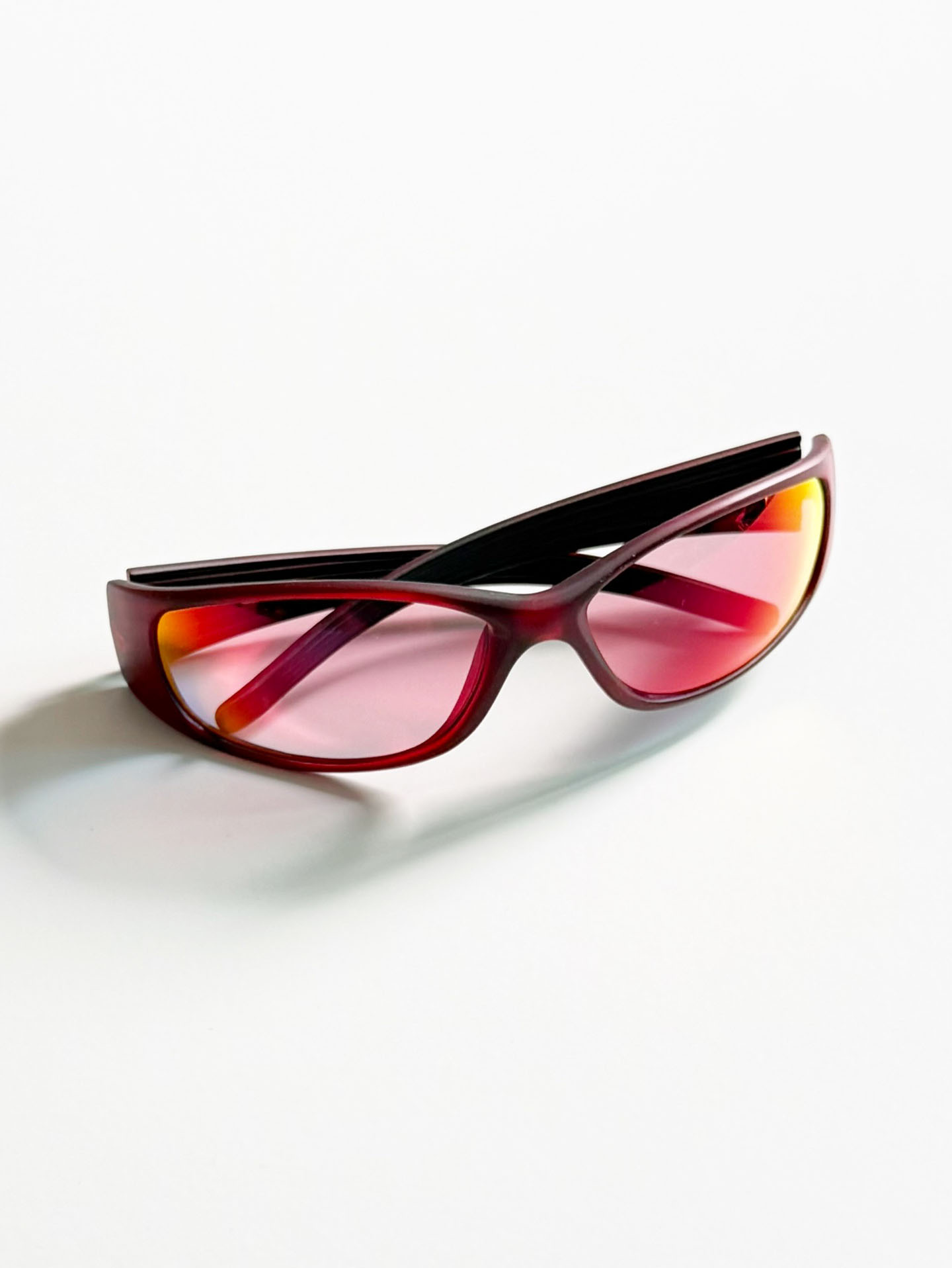 OCEAN PACIFIC Burgundy Wraparound Sport Tint Sunglasses