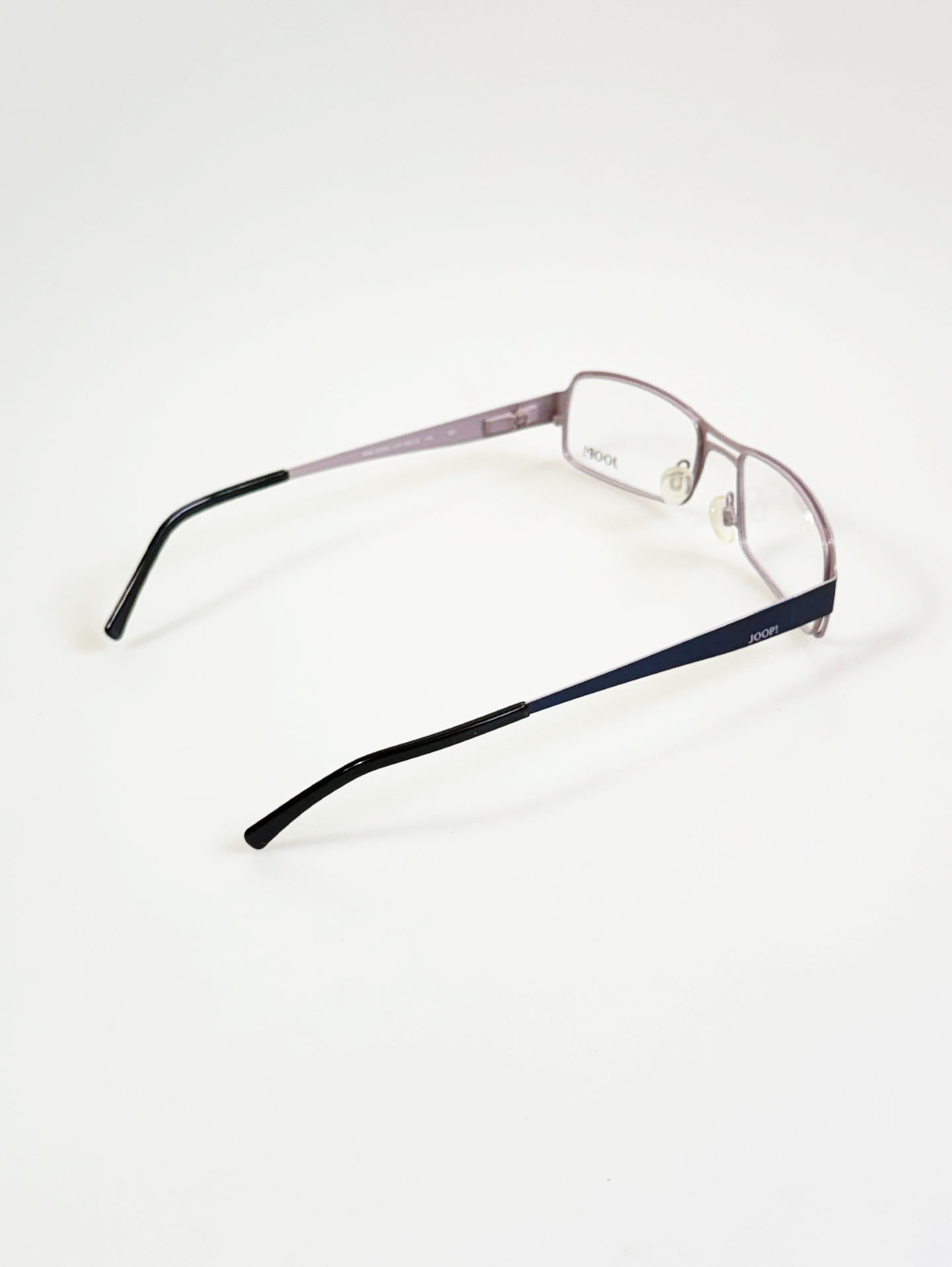 JOOP! Two-Tone Double Bridge Slim Square Metal Frame Glasses