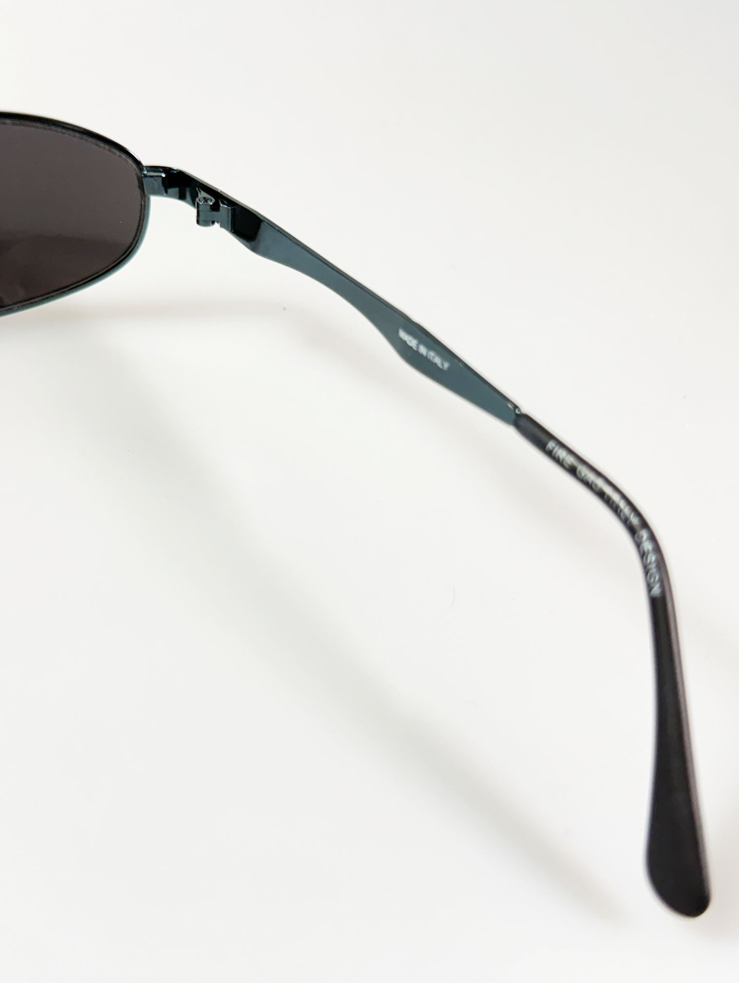 90's FIRE GAS Blue Slim Oval Metal Sunglasses