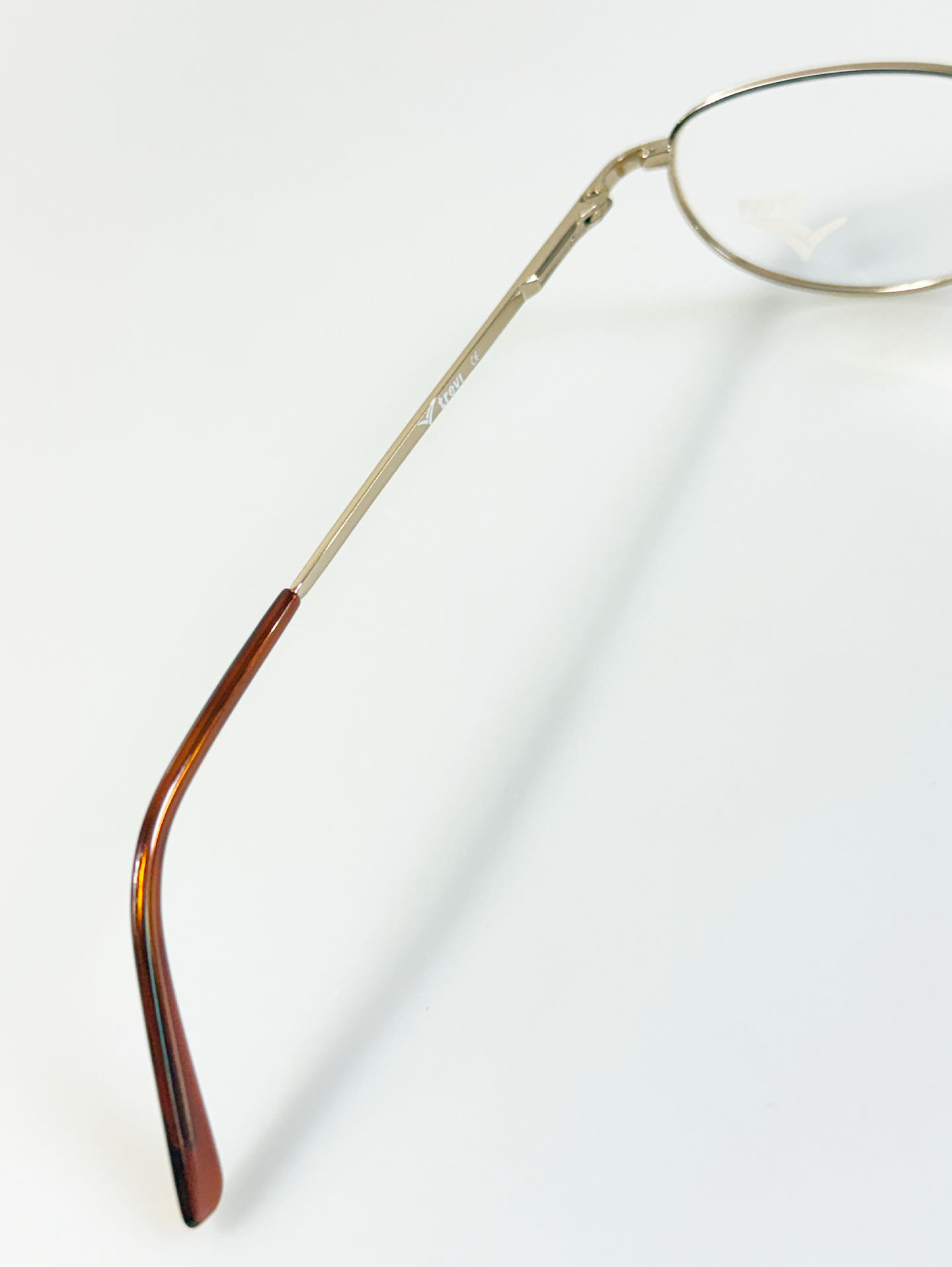 90's TREVI Gold Slim Oval Metal Frame Glasses