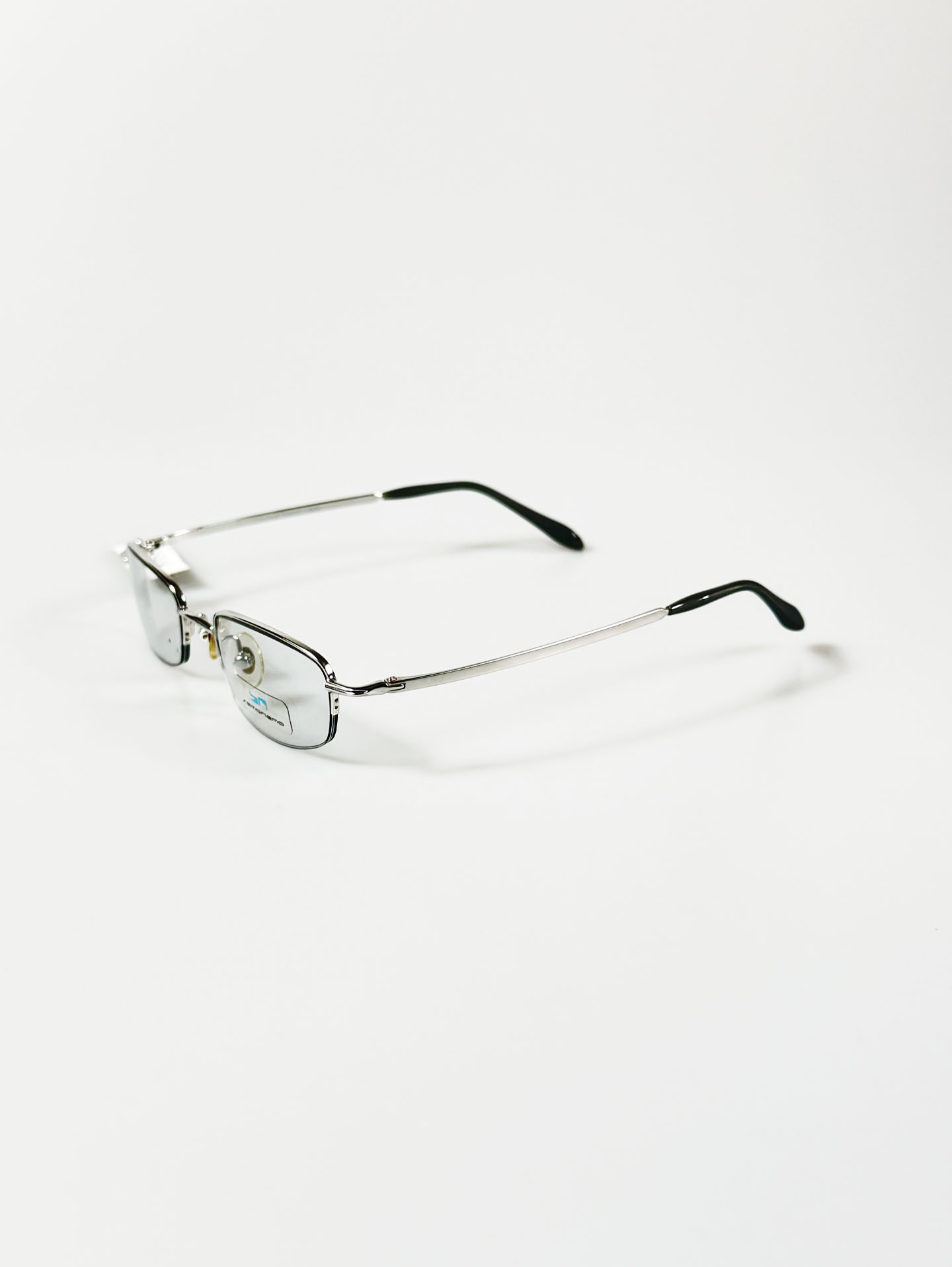 Semoremo Silver Semi-Rimless Square Metal Frame Glasses