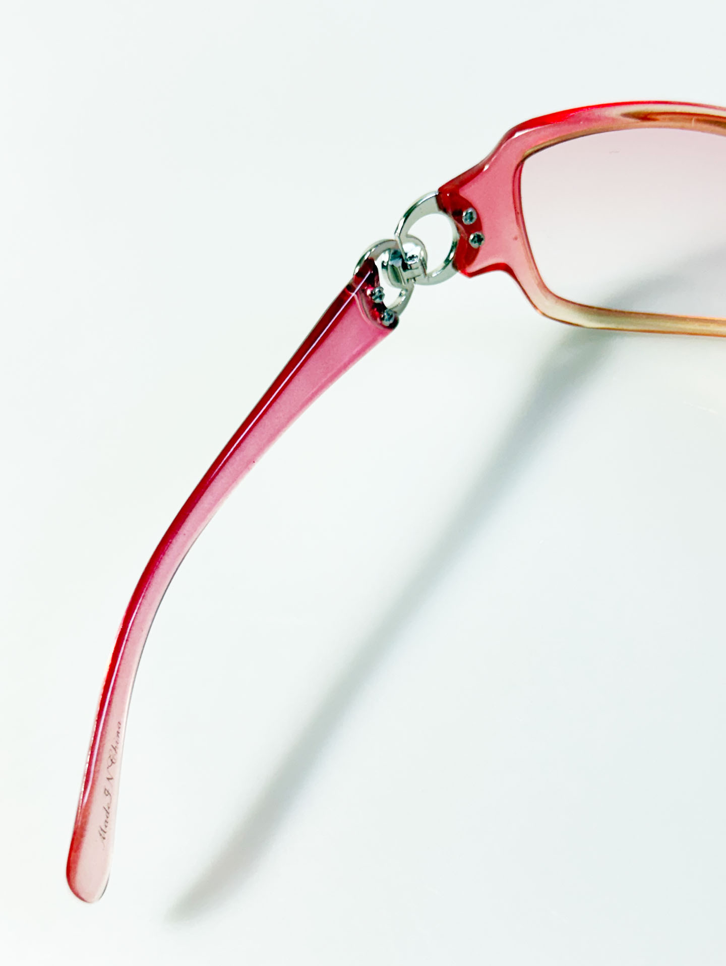 CAPRIO Pink Acetate Bold Square Tint Sunglasses
