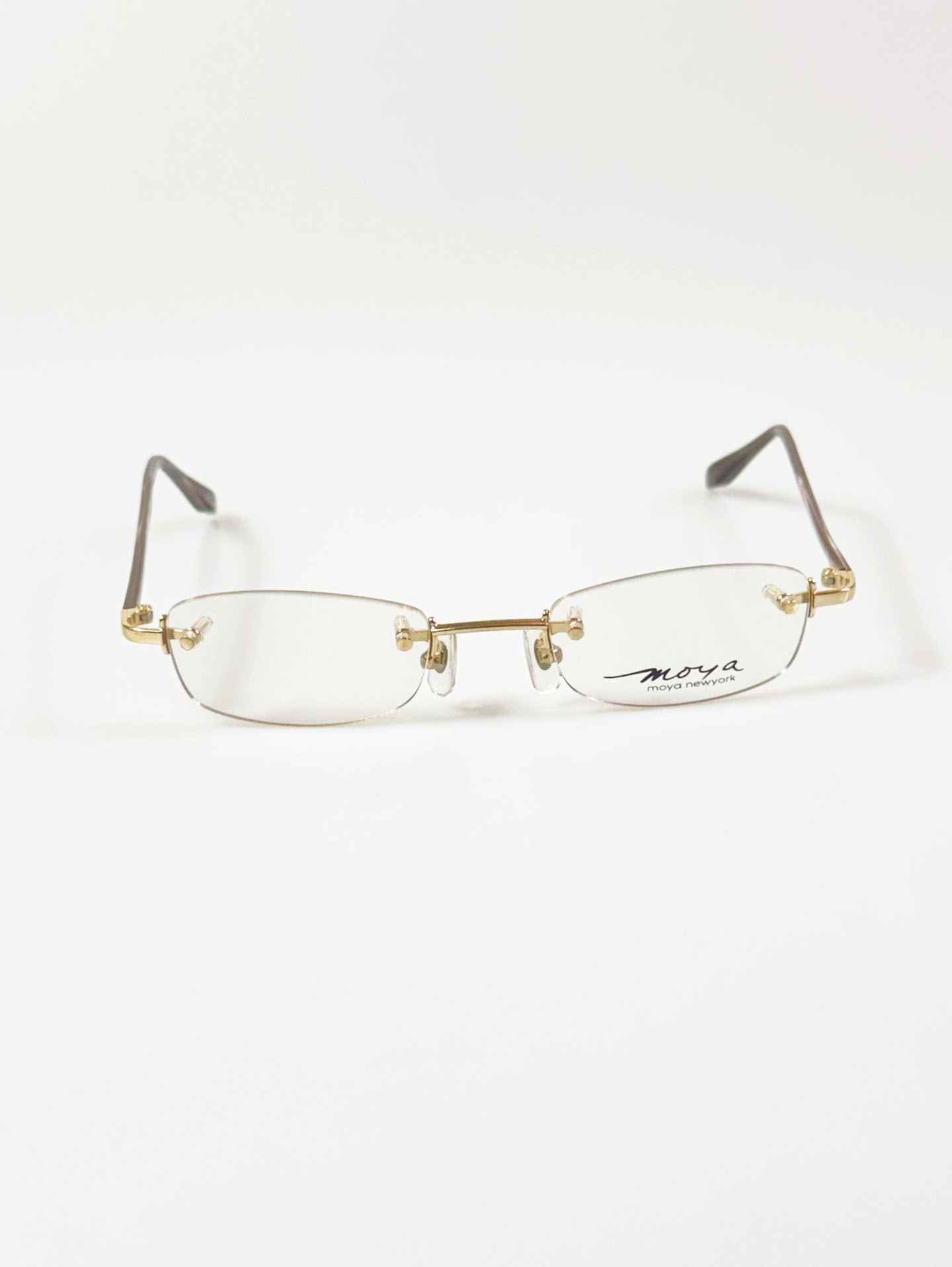 Moya New York Gold Square Rimless Metal Glasses