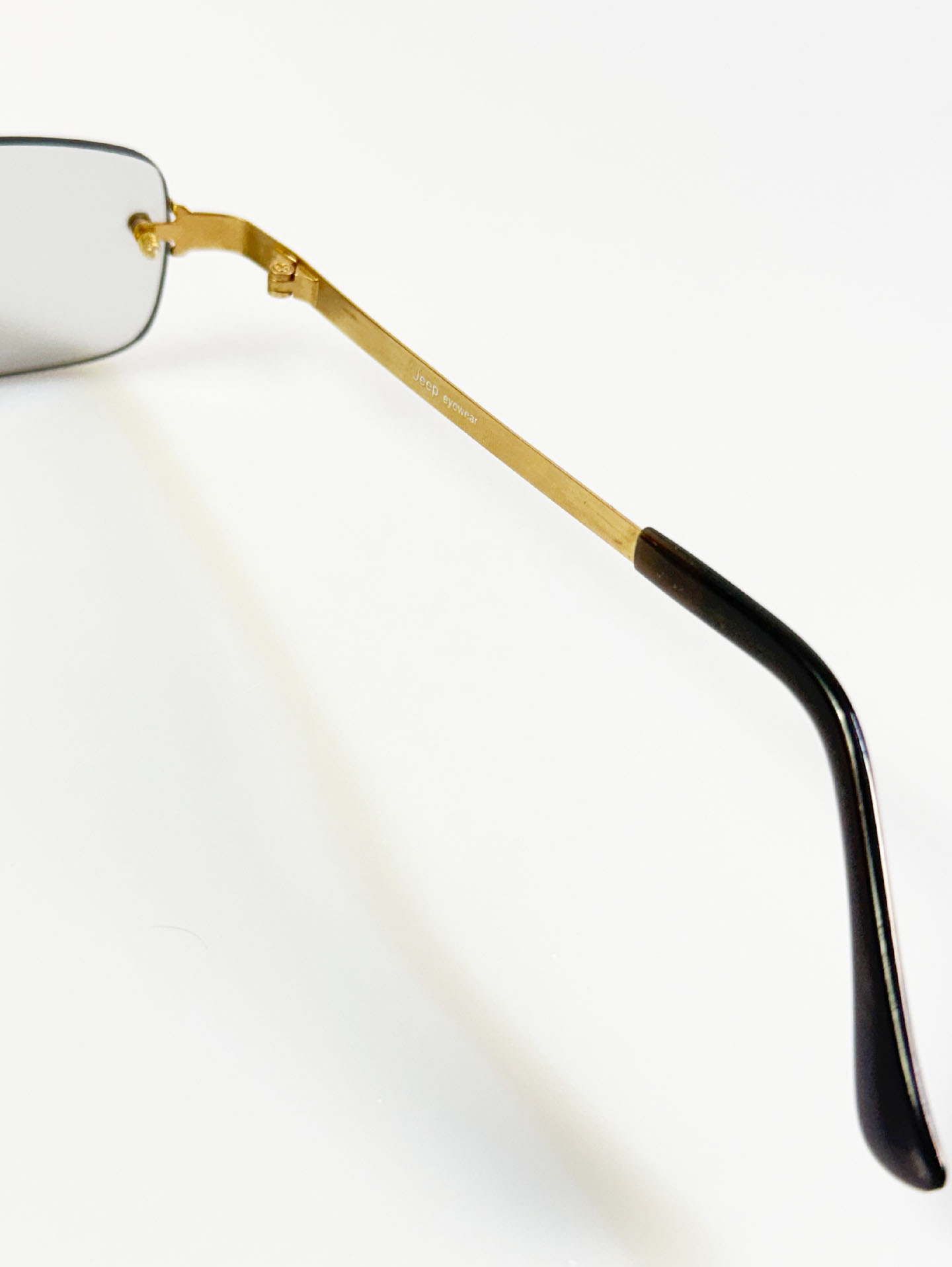 JEEP Gold Rimless Square Metal Glasses