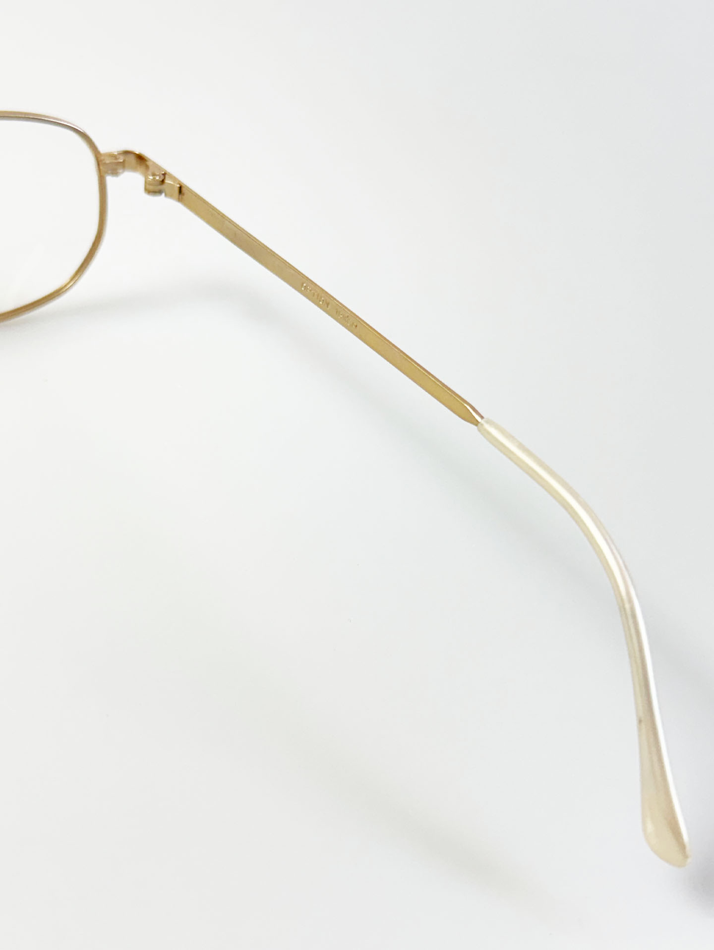 90's OPTION Gold Slim Square Metal Glasses