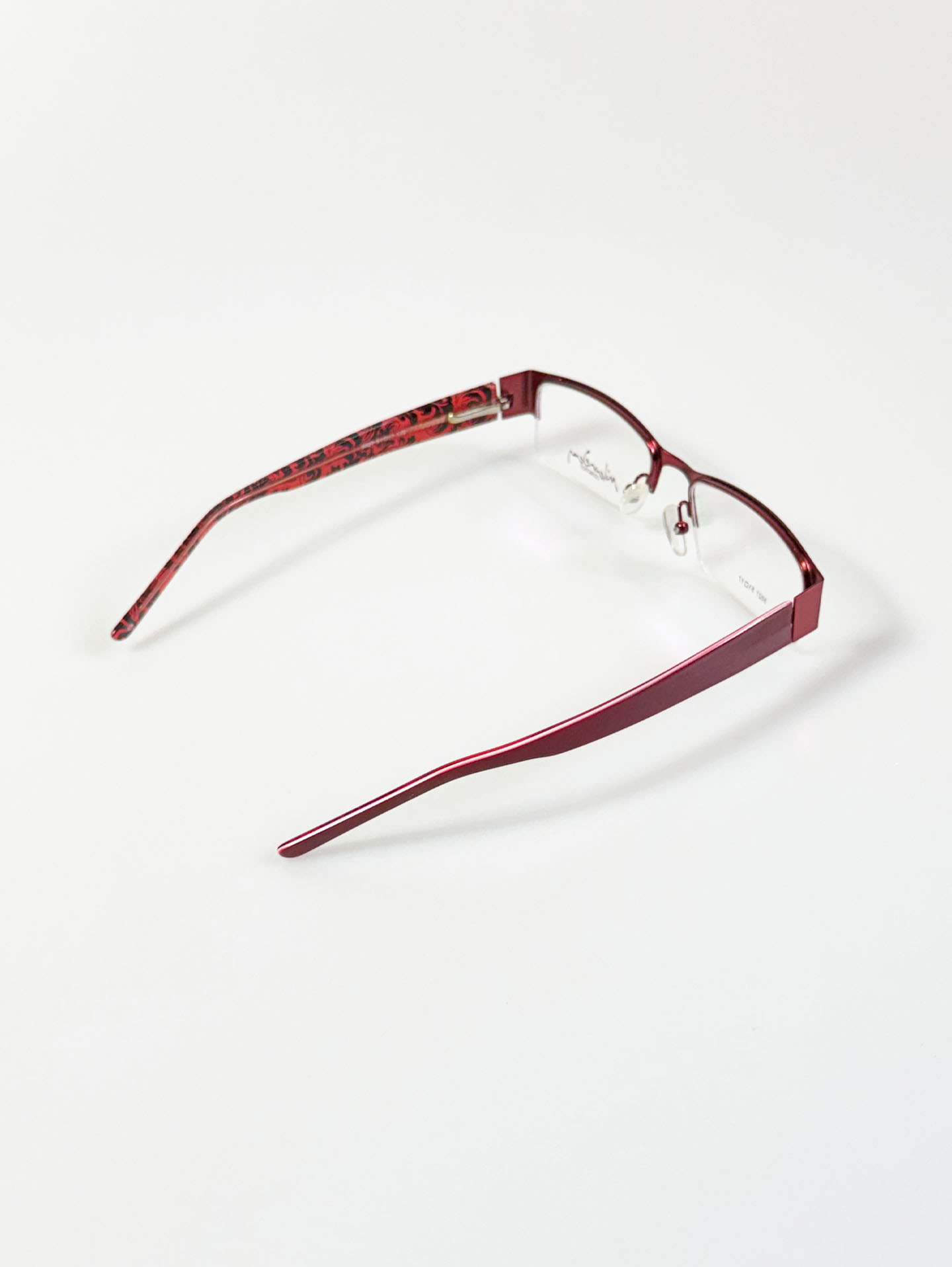Milanday Half Rim Square Red Metal Frame Glasses