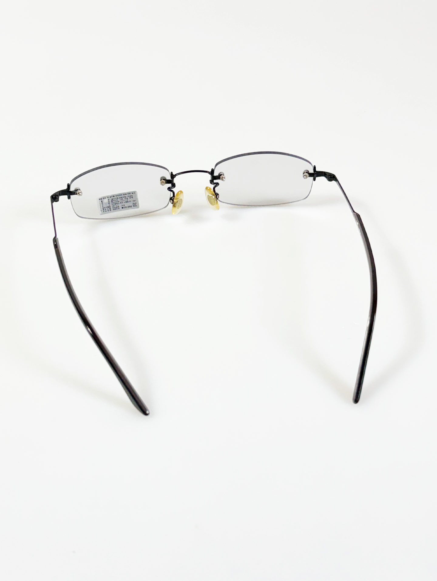 EPILOGUE Black Rimless Square Metal Frame Glasses