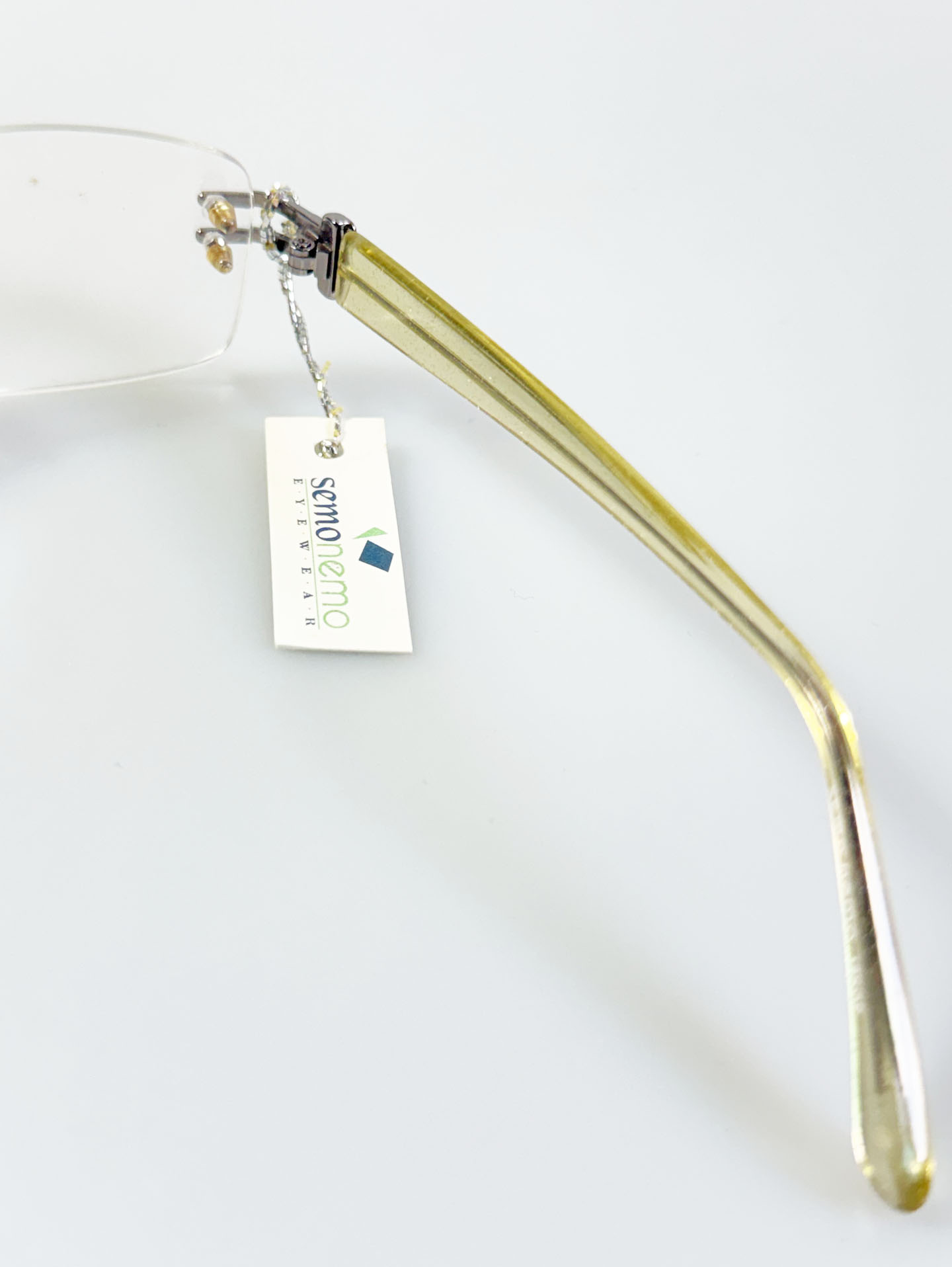 SEMONEMO Silver Rimless Square Metal Glasses