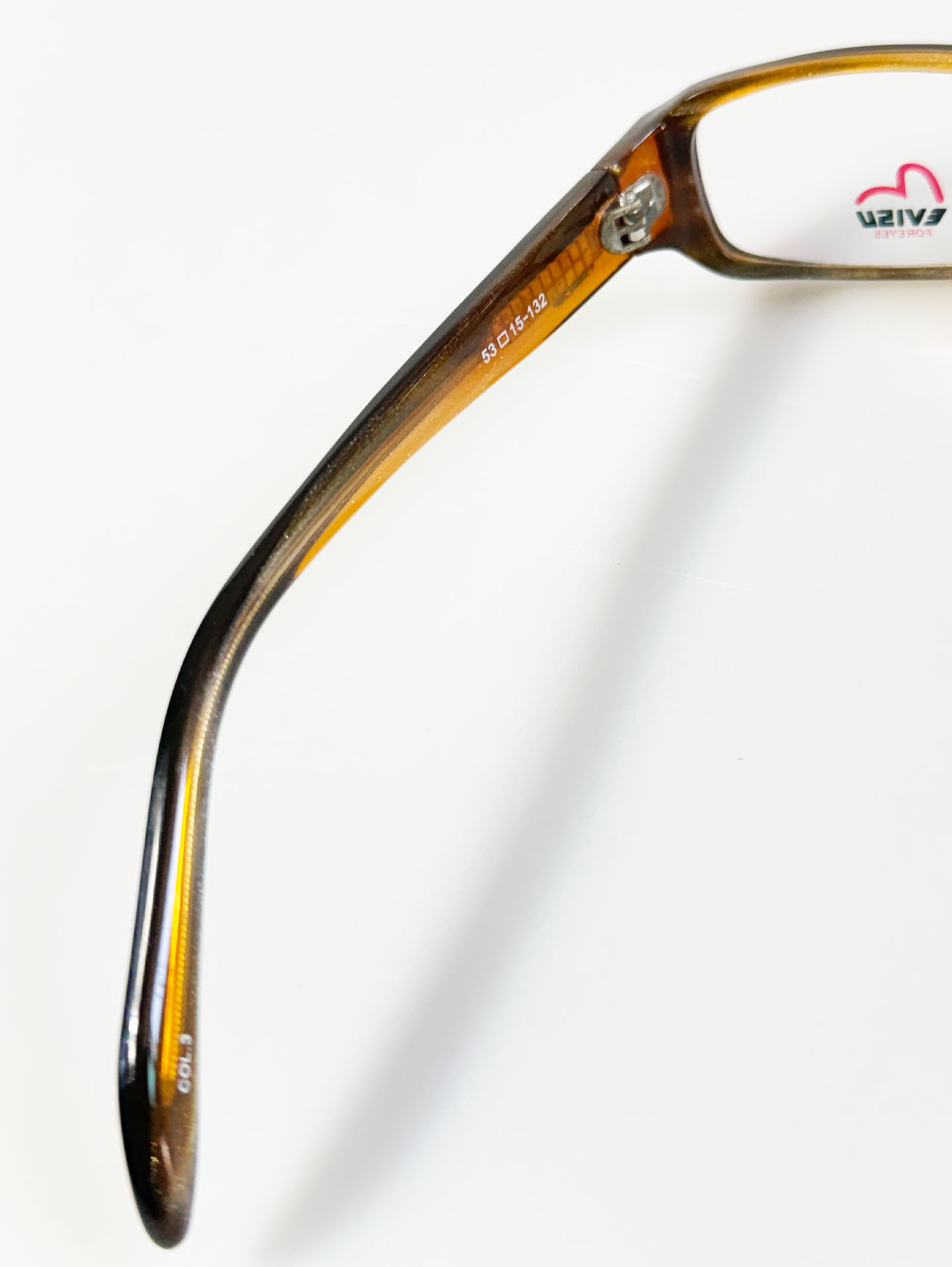 EVISU Black & Amber Square Acetate Horn-Rim Frame Glasses