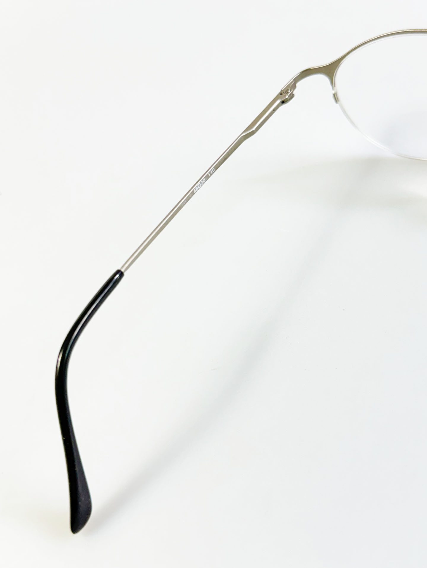 RENECITE Silver Titanium Half-Rim Oval Glasses