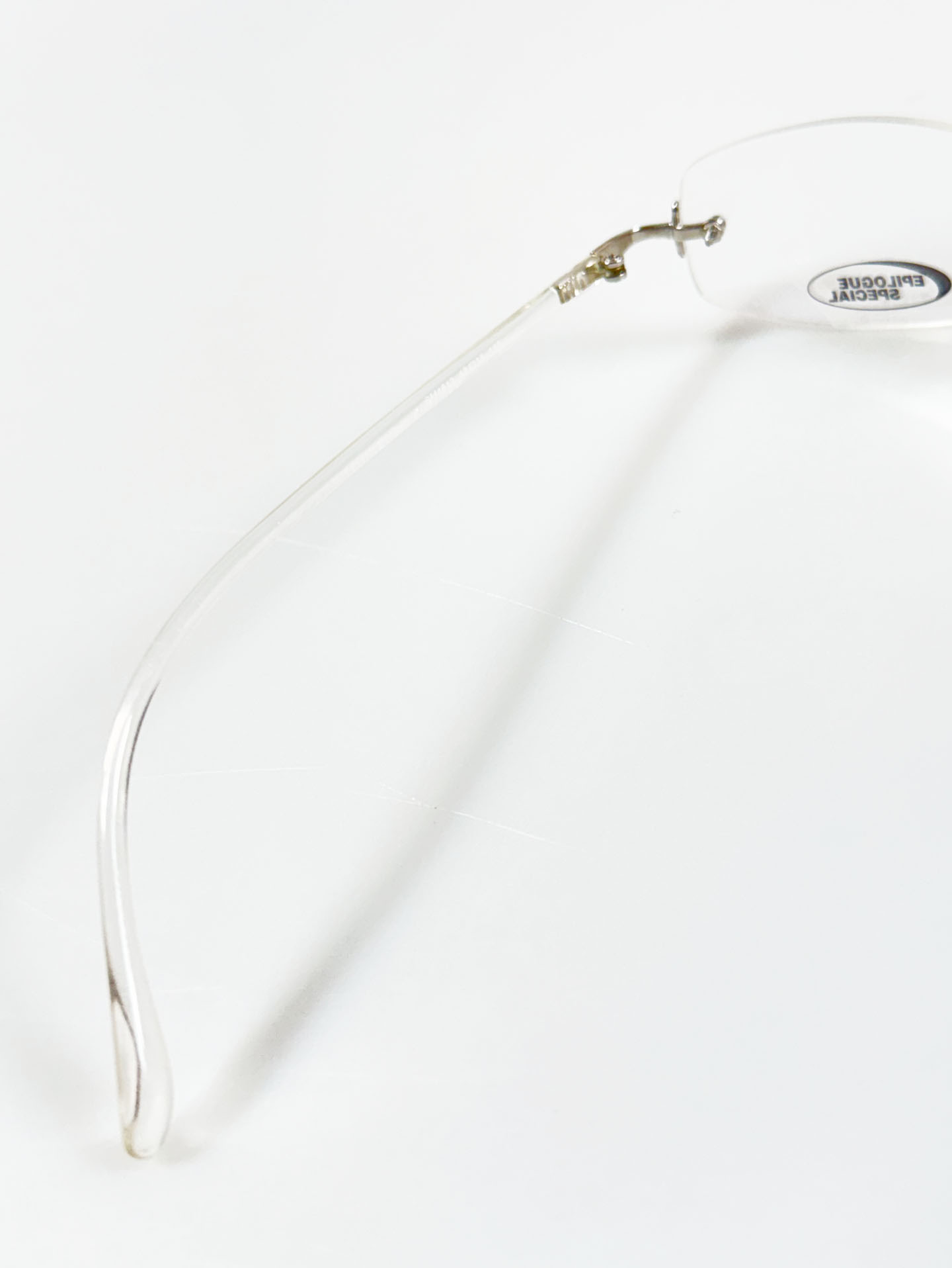 EPILOGUE Silver Rimless Square Metal Frame Glasses