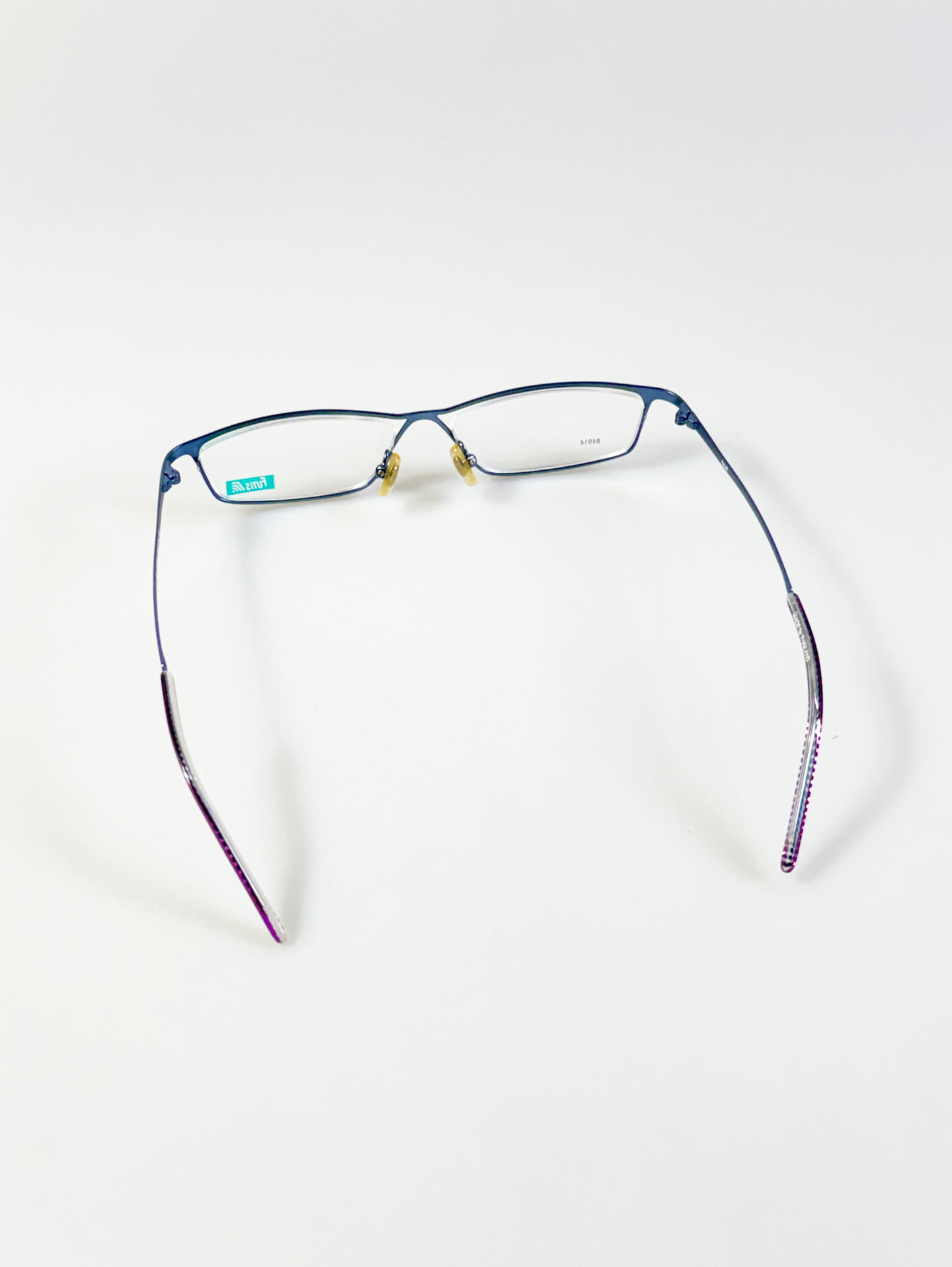 FUTIS Blue Slim Square Metal Glasses