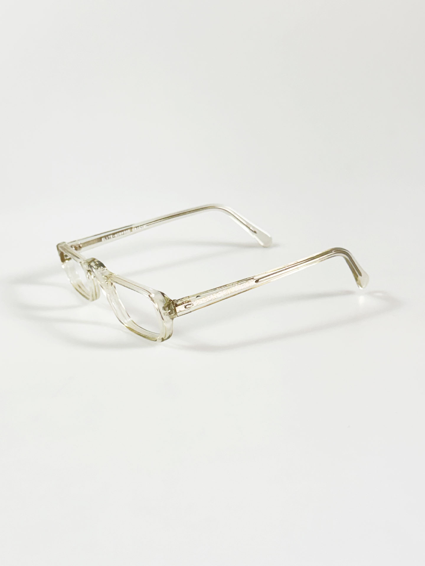 90's ELITE Clear Square Horn-Rim Glasses