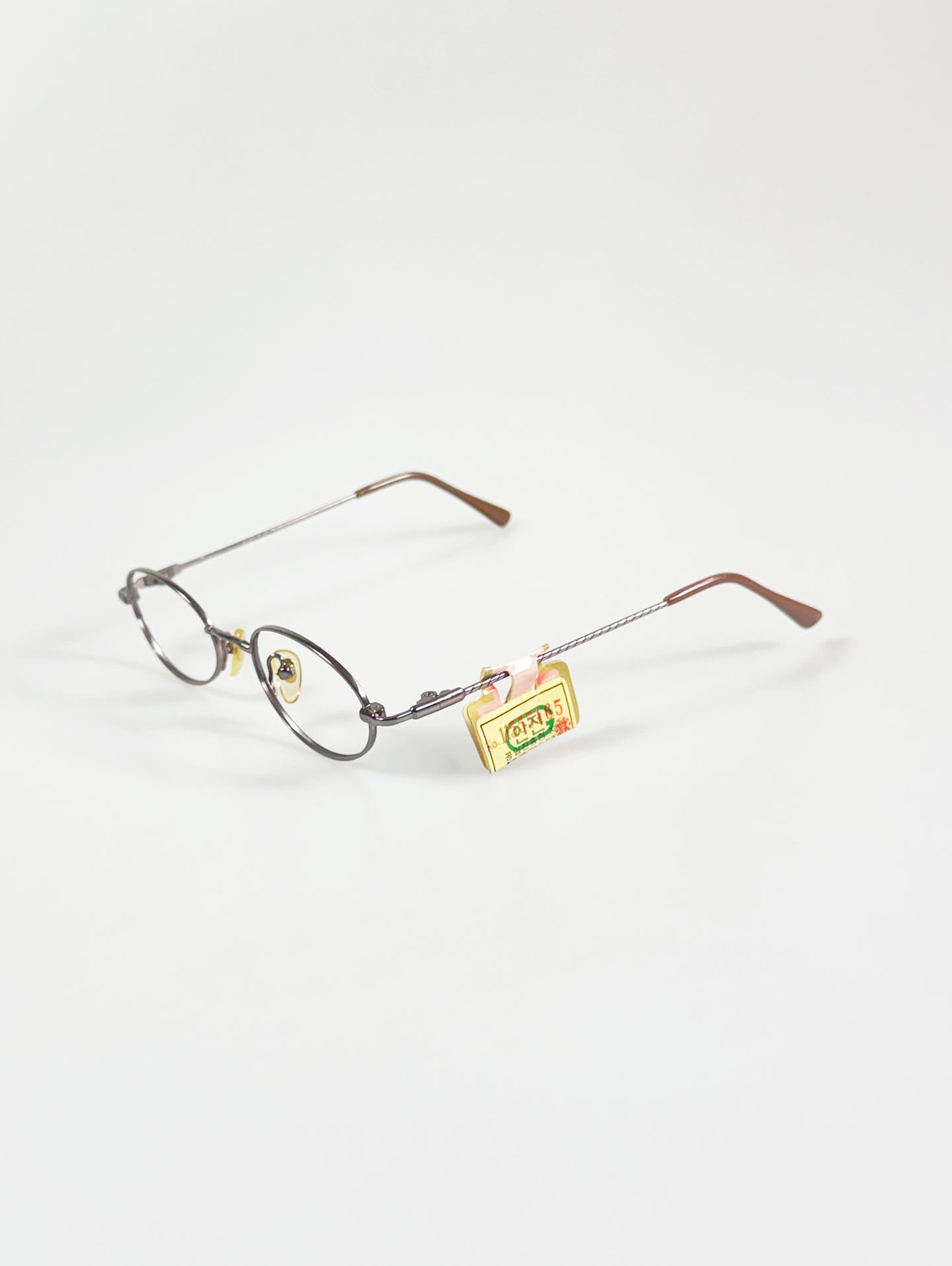 90’s TORTOISE Gunmetal Slim Oval Frame Glasses