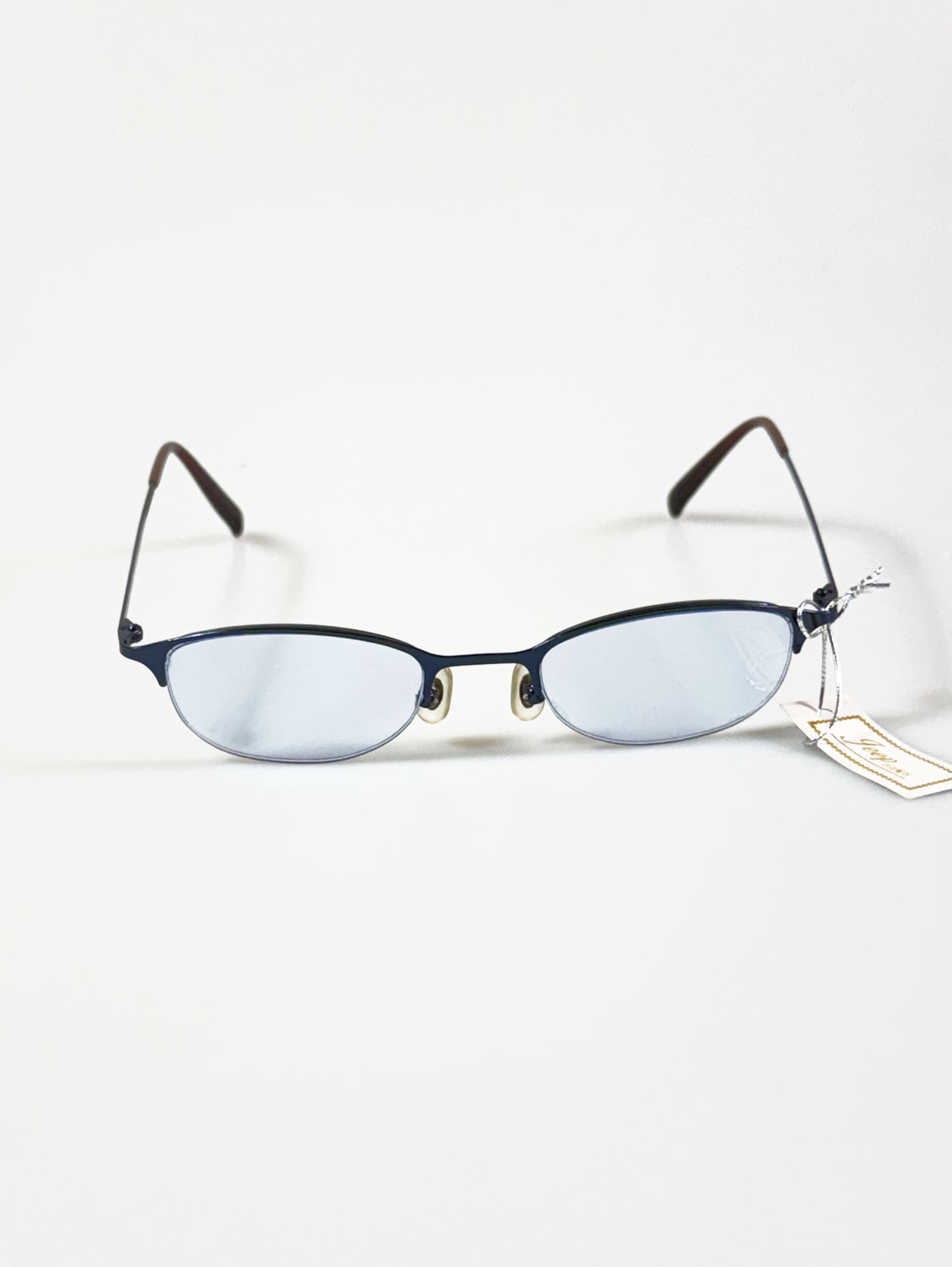 JEEP Half-Rim Slim Square Blue Metal Frame Tinted Glasses