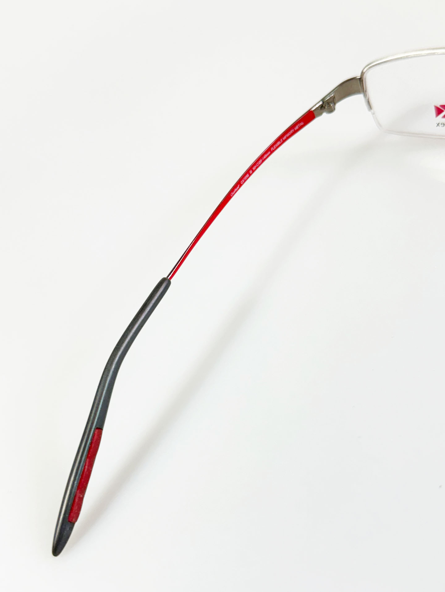 Concept Flex Silver Half-Rim Metal Square Frame Glasses