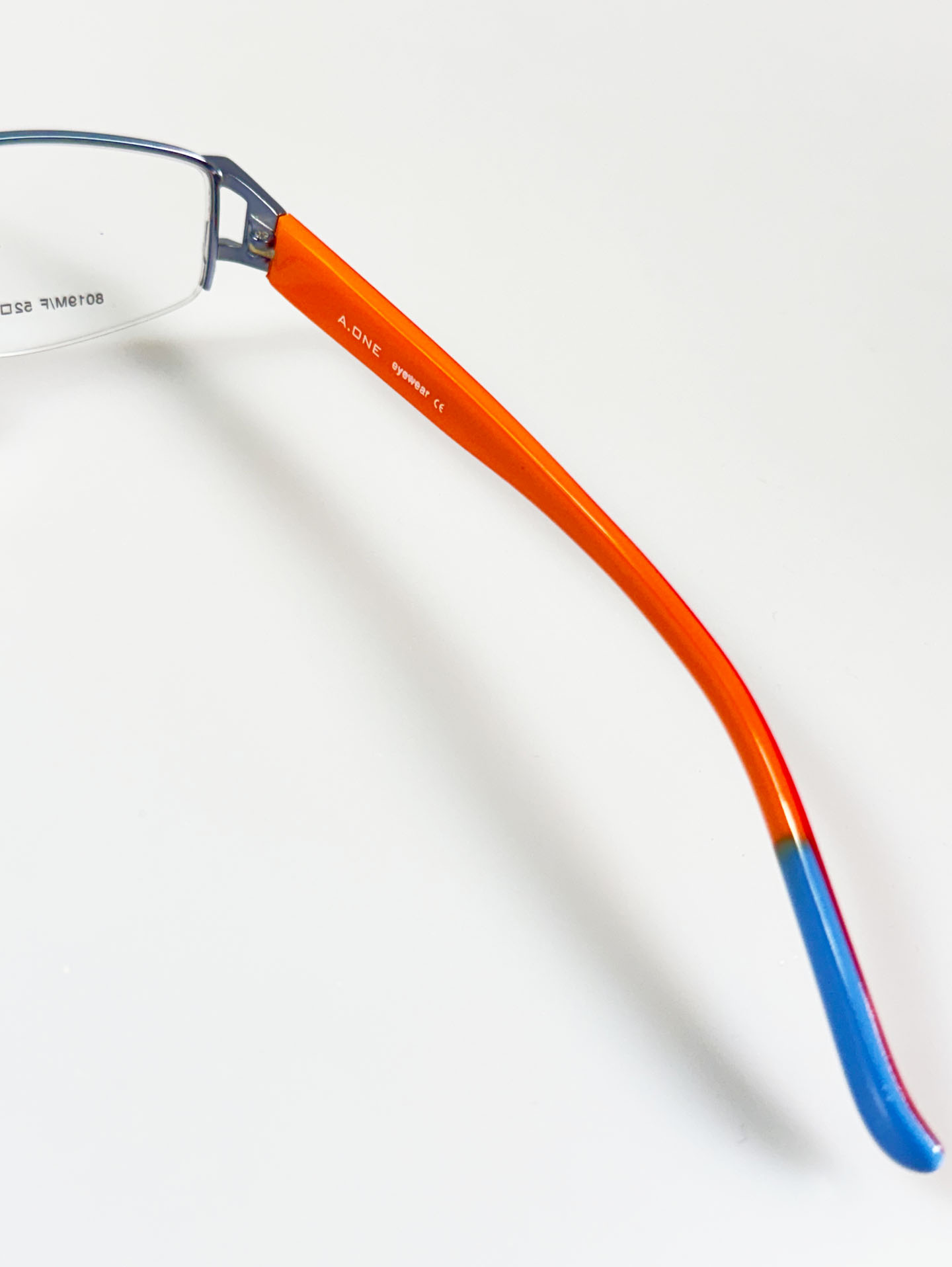 A.ONE Eyewear Half-Rim Square Metal Frame Glasses