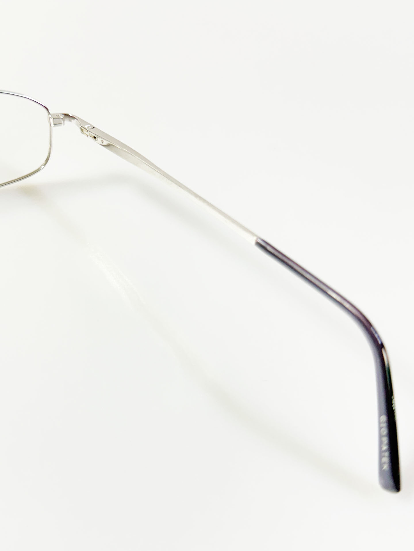 GIO PATEK Silver Titanium Slim Square Metal Frame Glasses