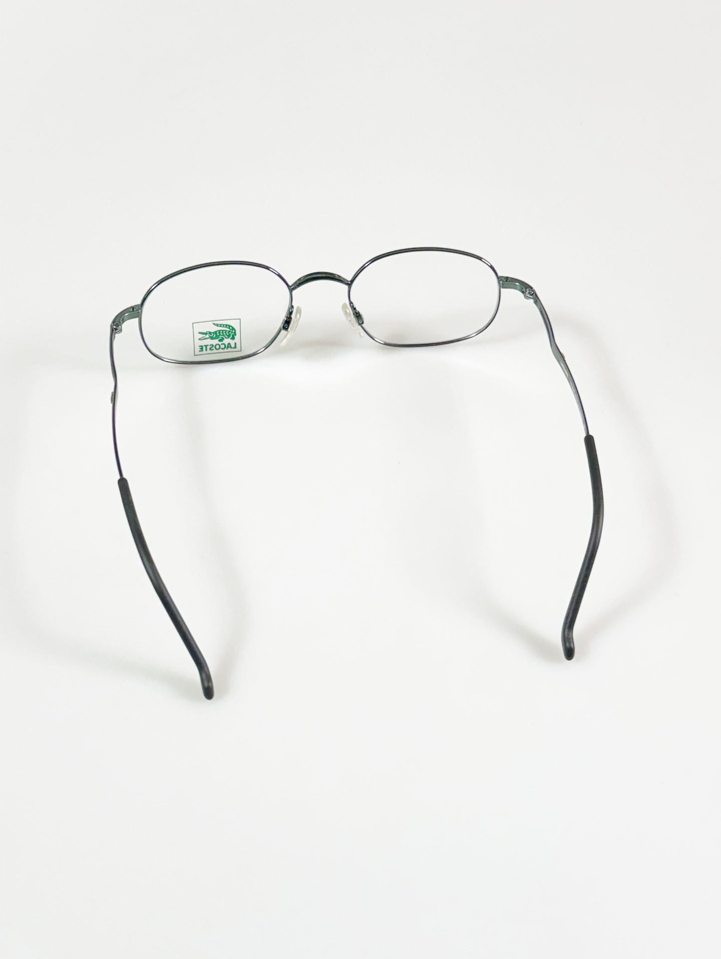 LACOSTE Slim Oval Deep Green Metal Frame Glasses