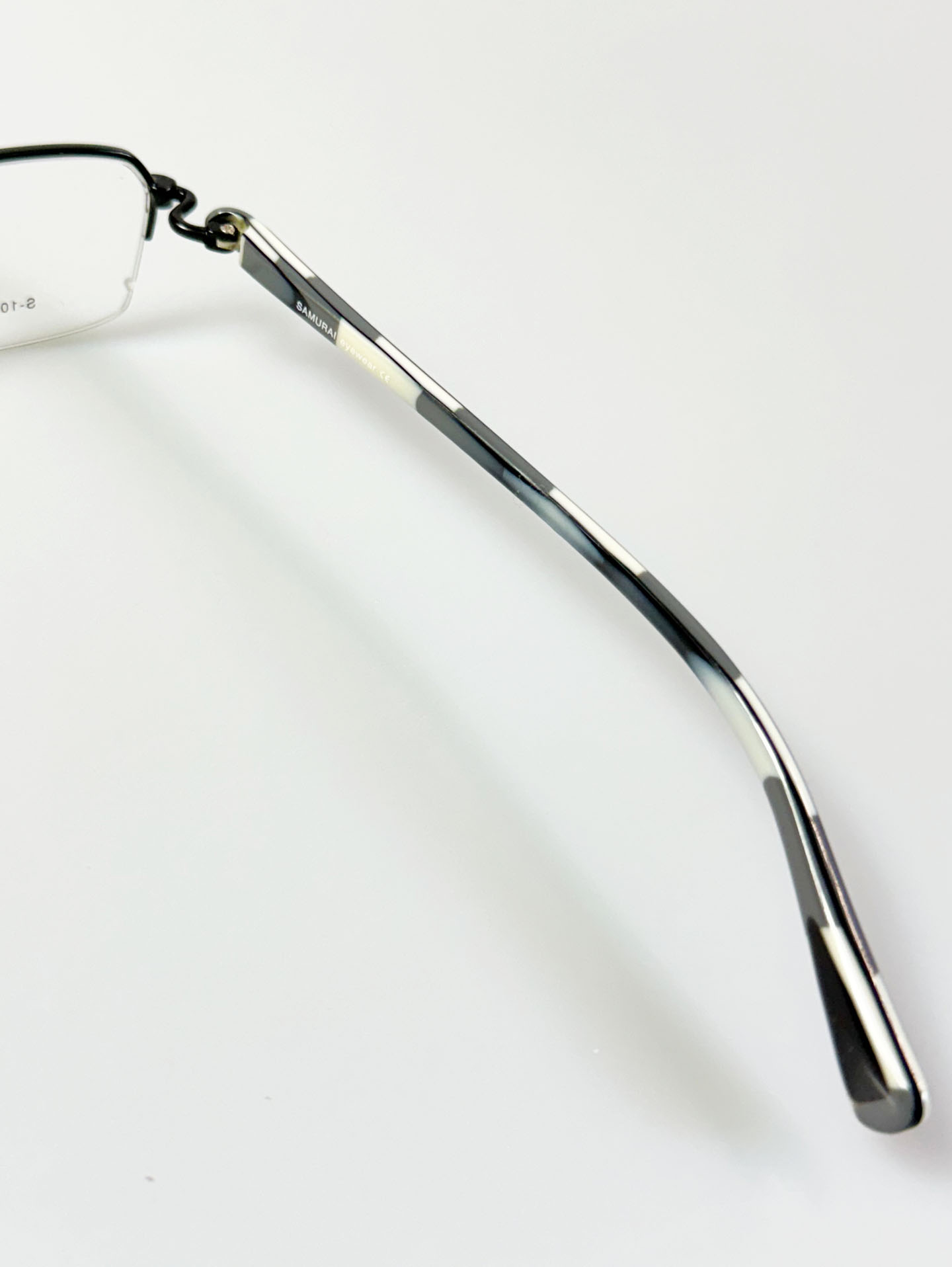 SAMURAI Eyewear Black Half Rim Square Metal Frame Glasses