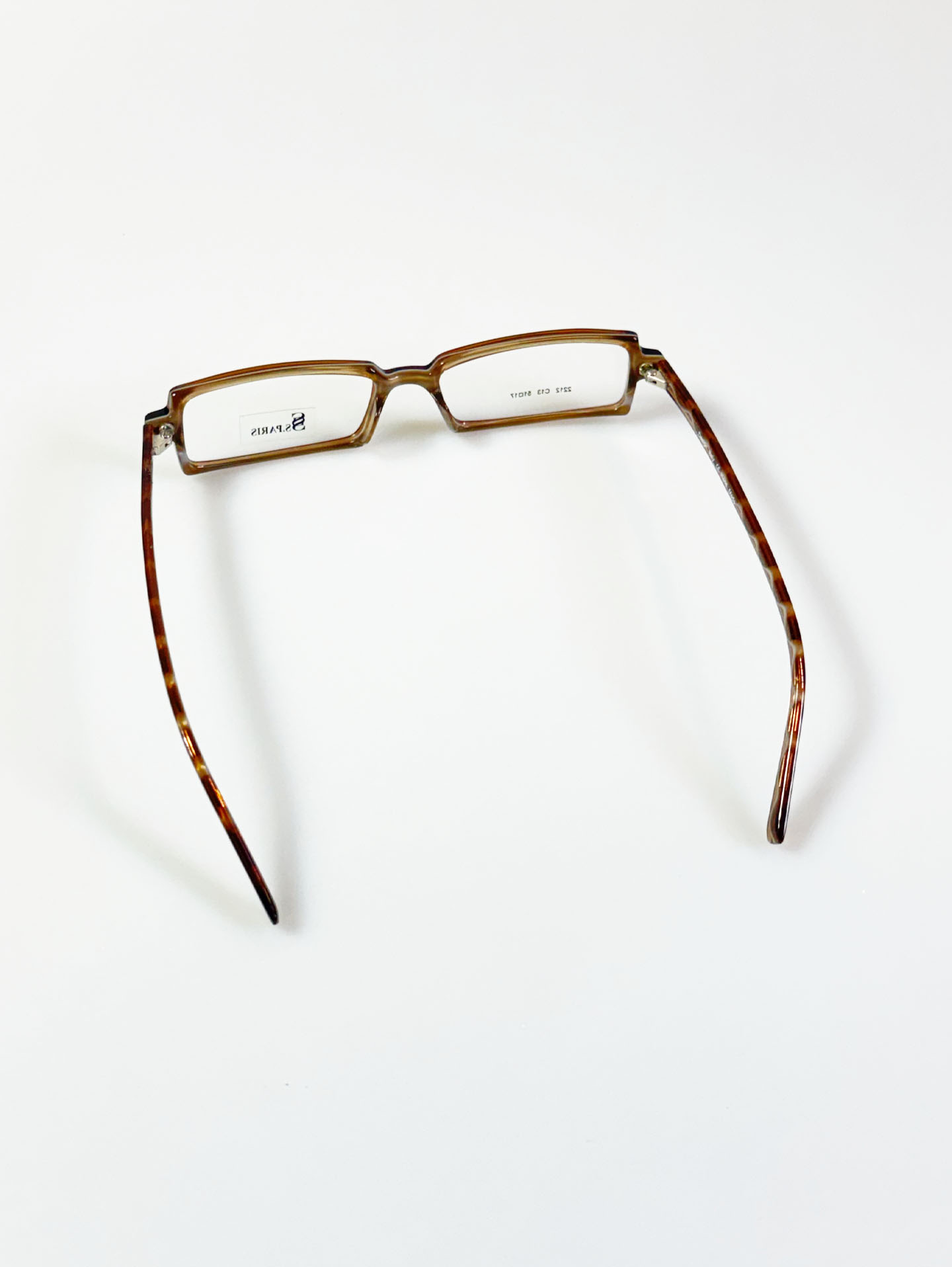 SS.PARIS Slim Square Brown Acetate Glasses