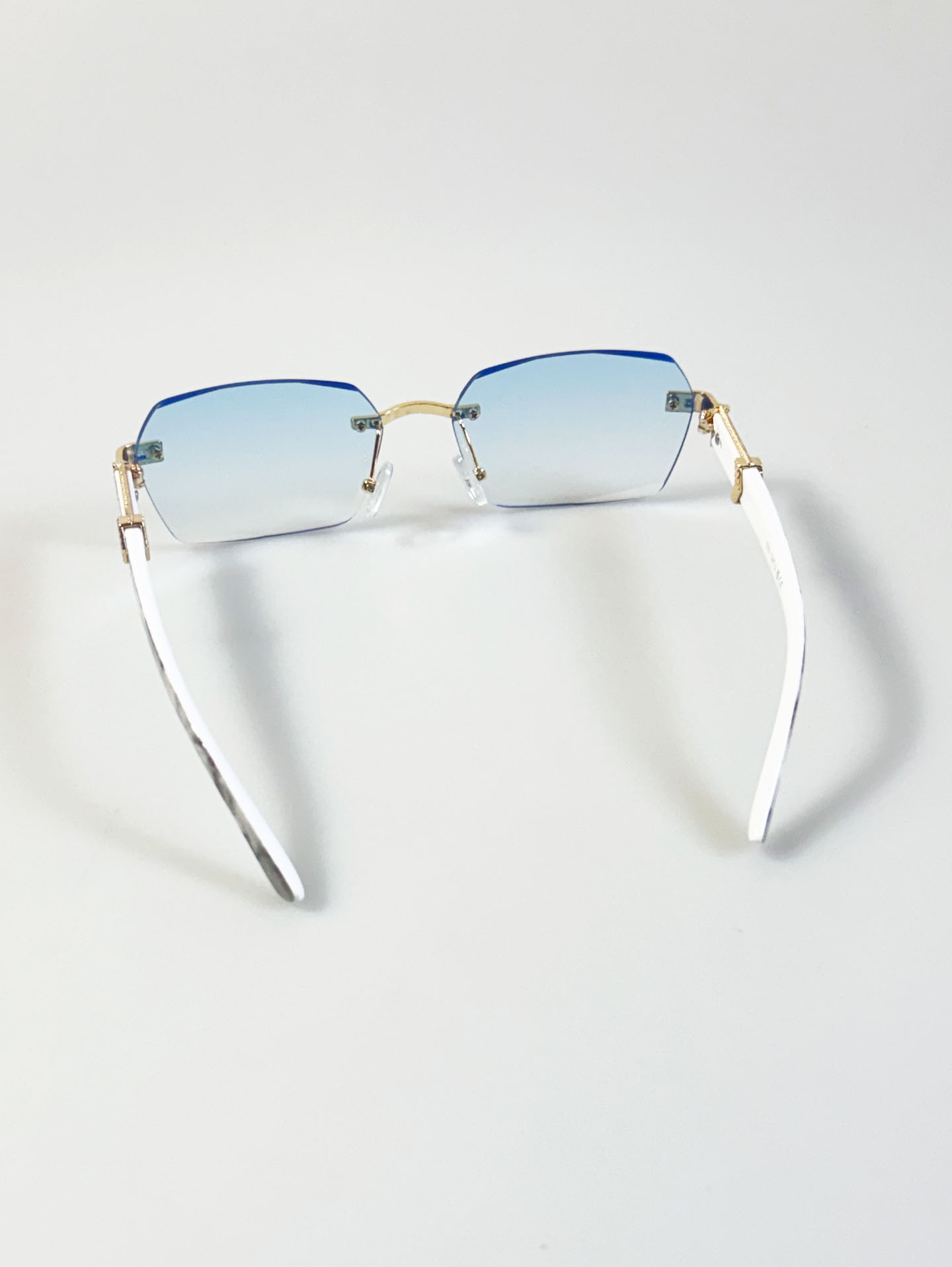 Rimless Square Metal Frame Tint Sunglasses