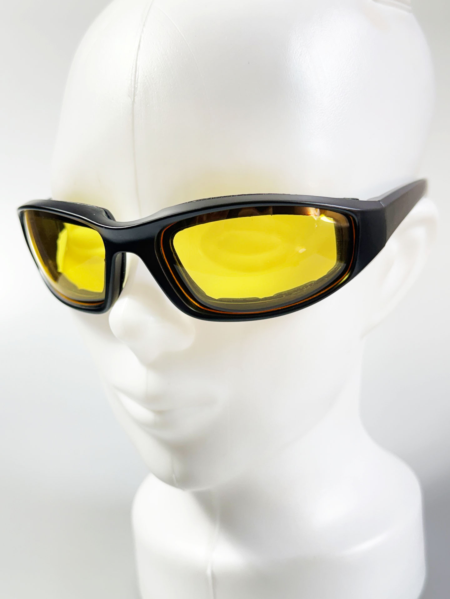 Black Bold Wraparound Yellow Lens Sport Sunglasses