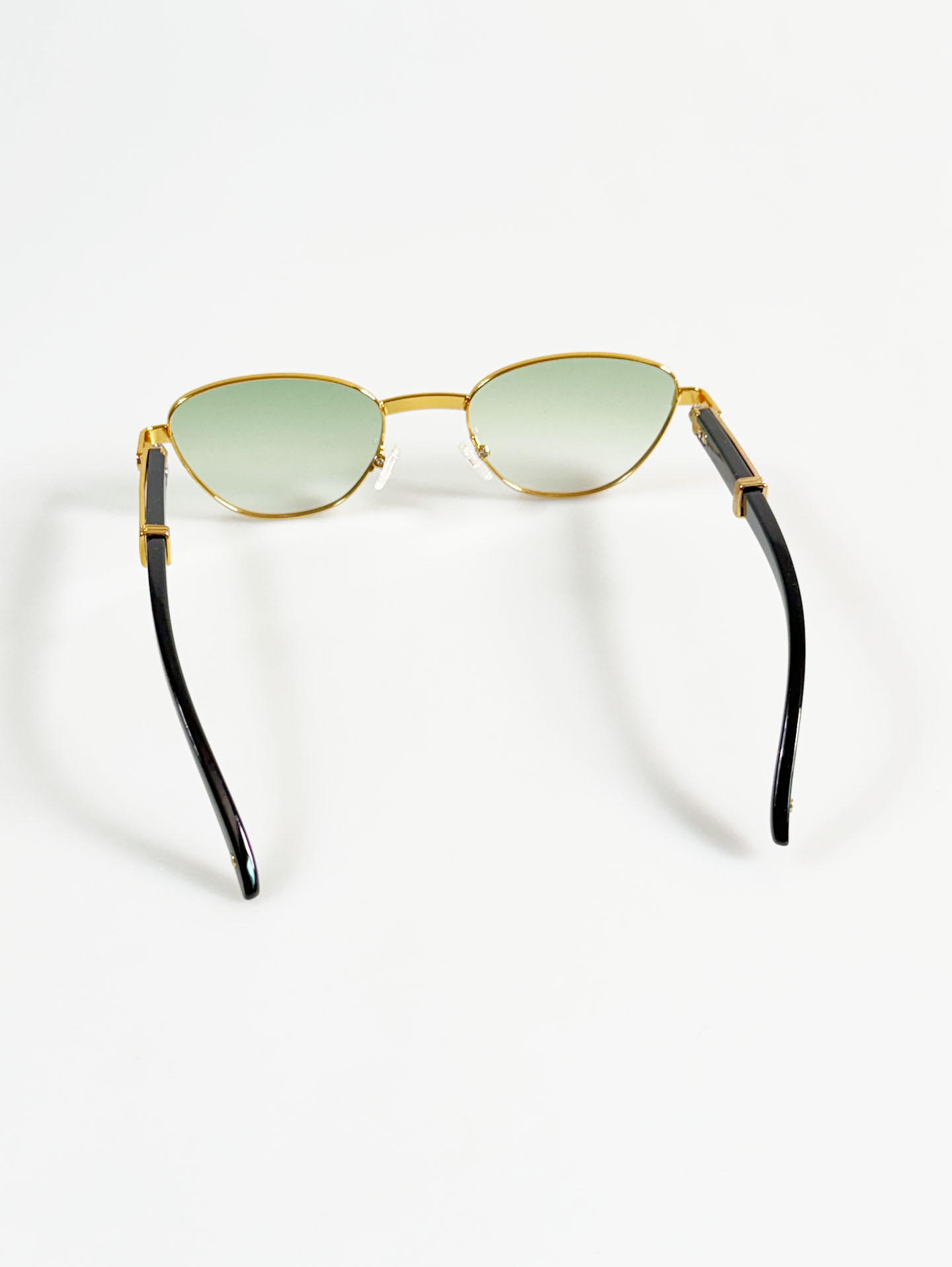 Gold Metal Slim Oval Frame Tint Sunglasses