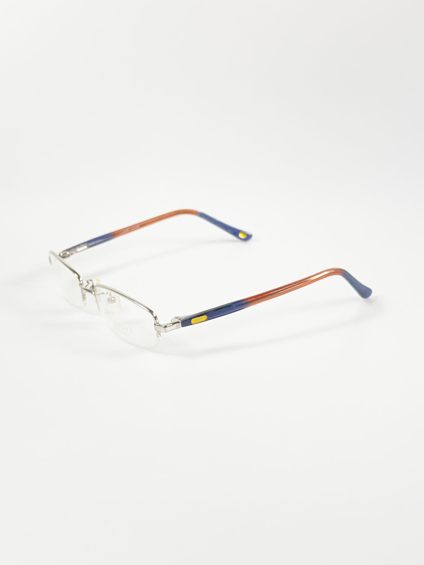 LUXURY Eyewear Silver Half-Rim Metal Glasses