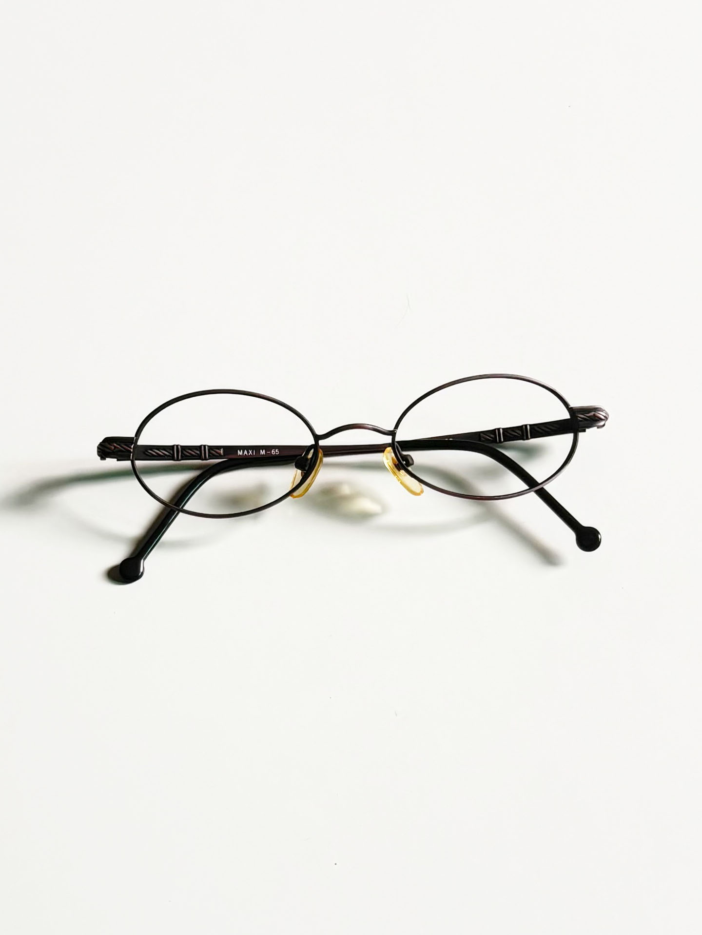 90’s MAXI Two-Tone Slim Oval Metal Frame Glasses