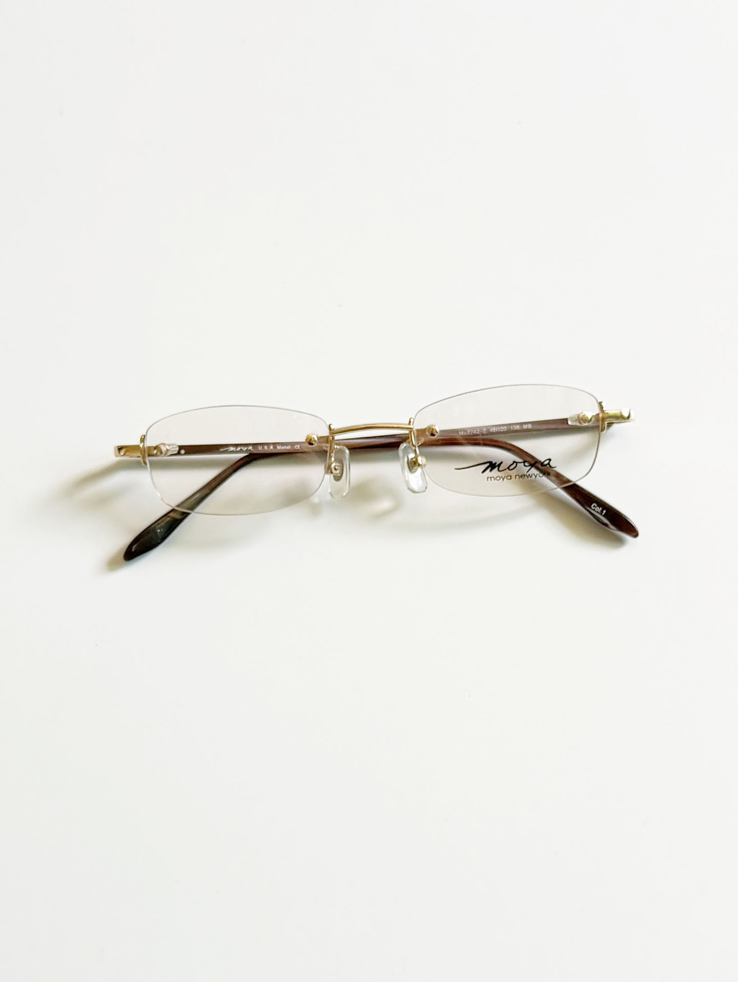 Moya New York Gold Square Rimless Metal Glasses