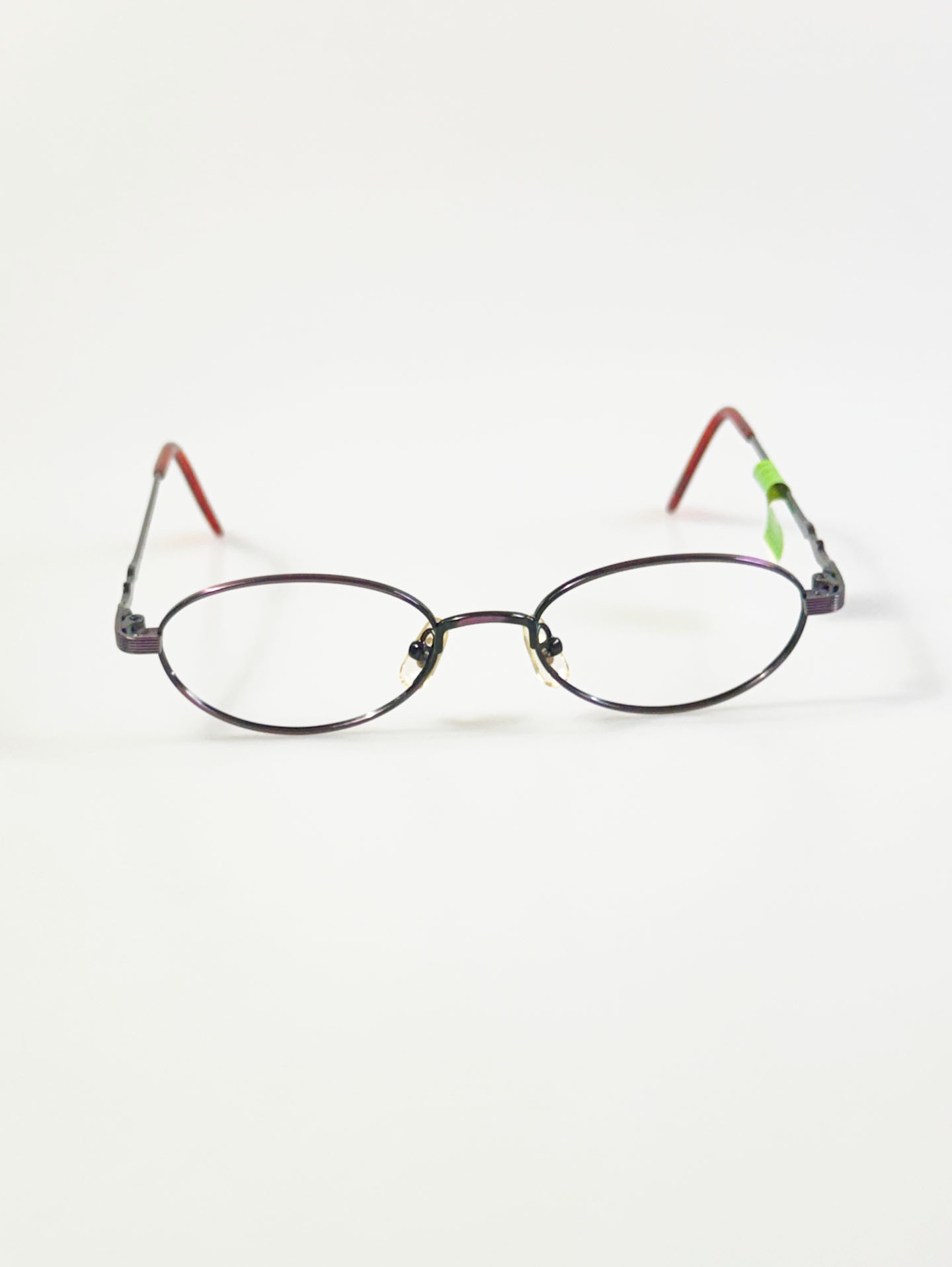 90's BEST ONE Dark Purple Slim Oval Metal Glasses