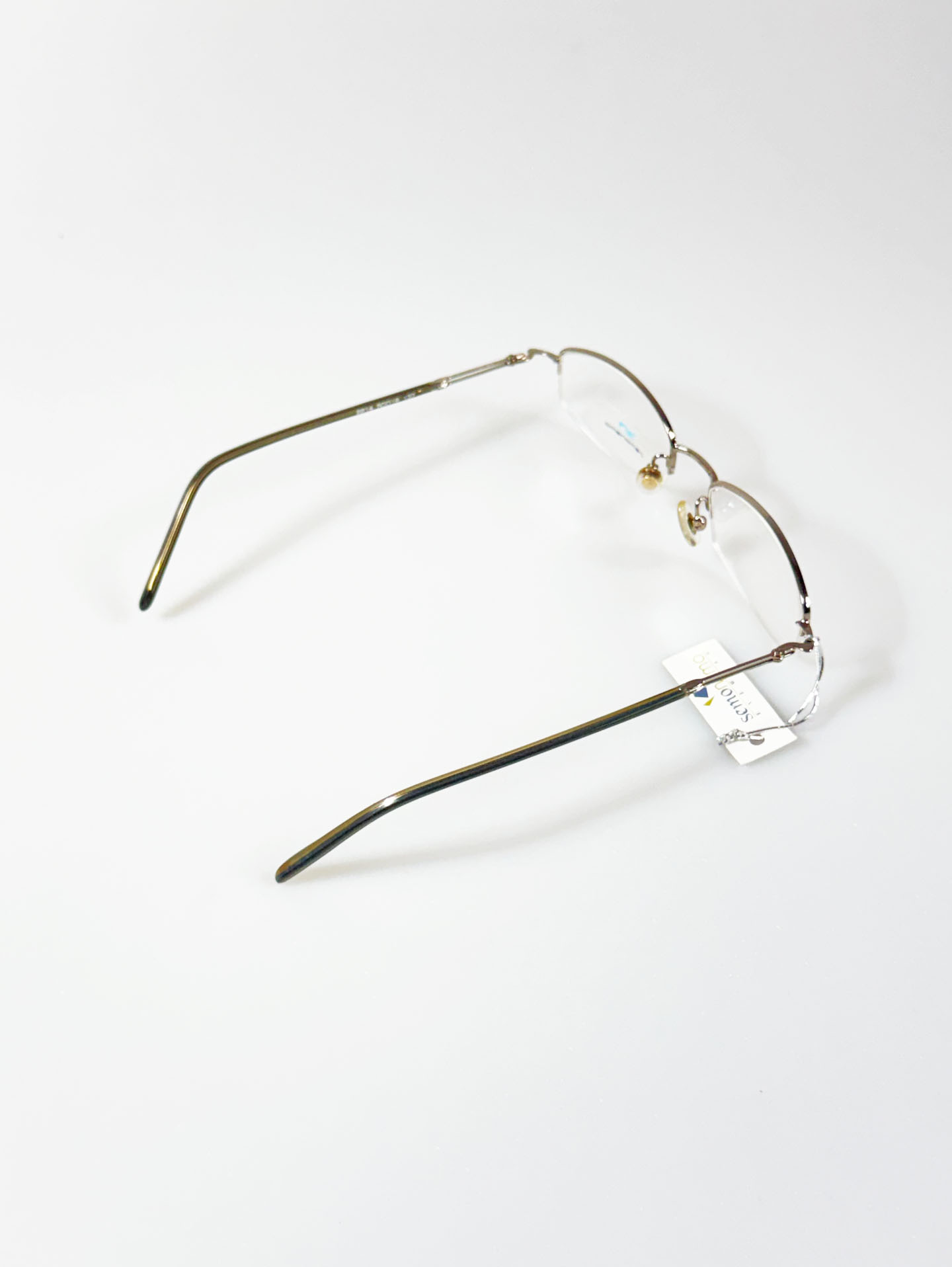 Semoremo Dark Silver Semi-Rimless Square Metal Frame Glasses