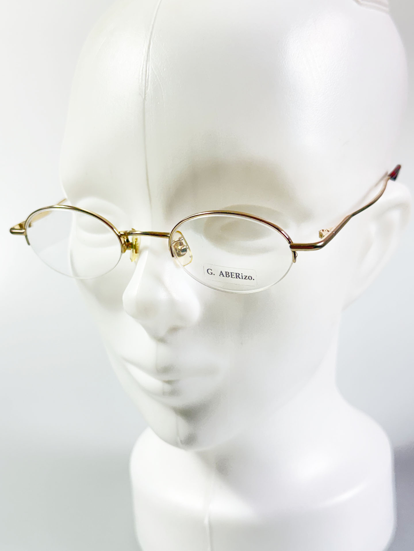 G. ABERizo Half-Rim Oval Gold Metal Frame Glasses