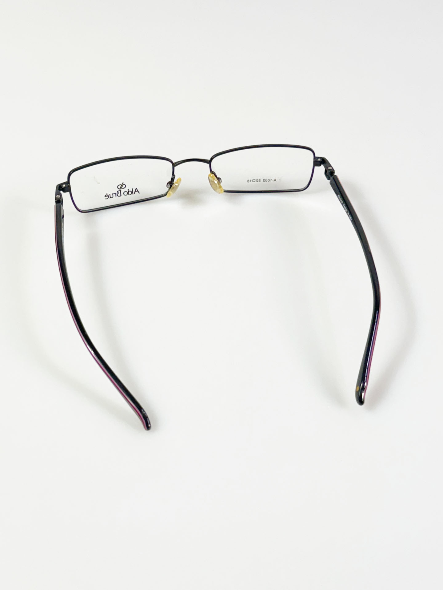 Aldo Brue Black Slim Square Metal Glasses