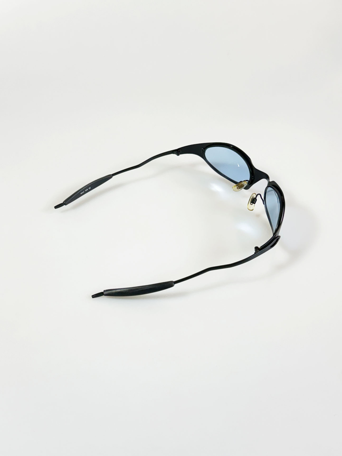 Sporty Wrap Oval Black Metal Frame Tinted Sunglasses