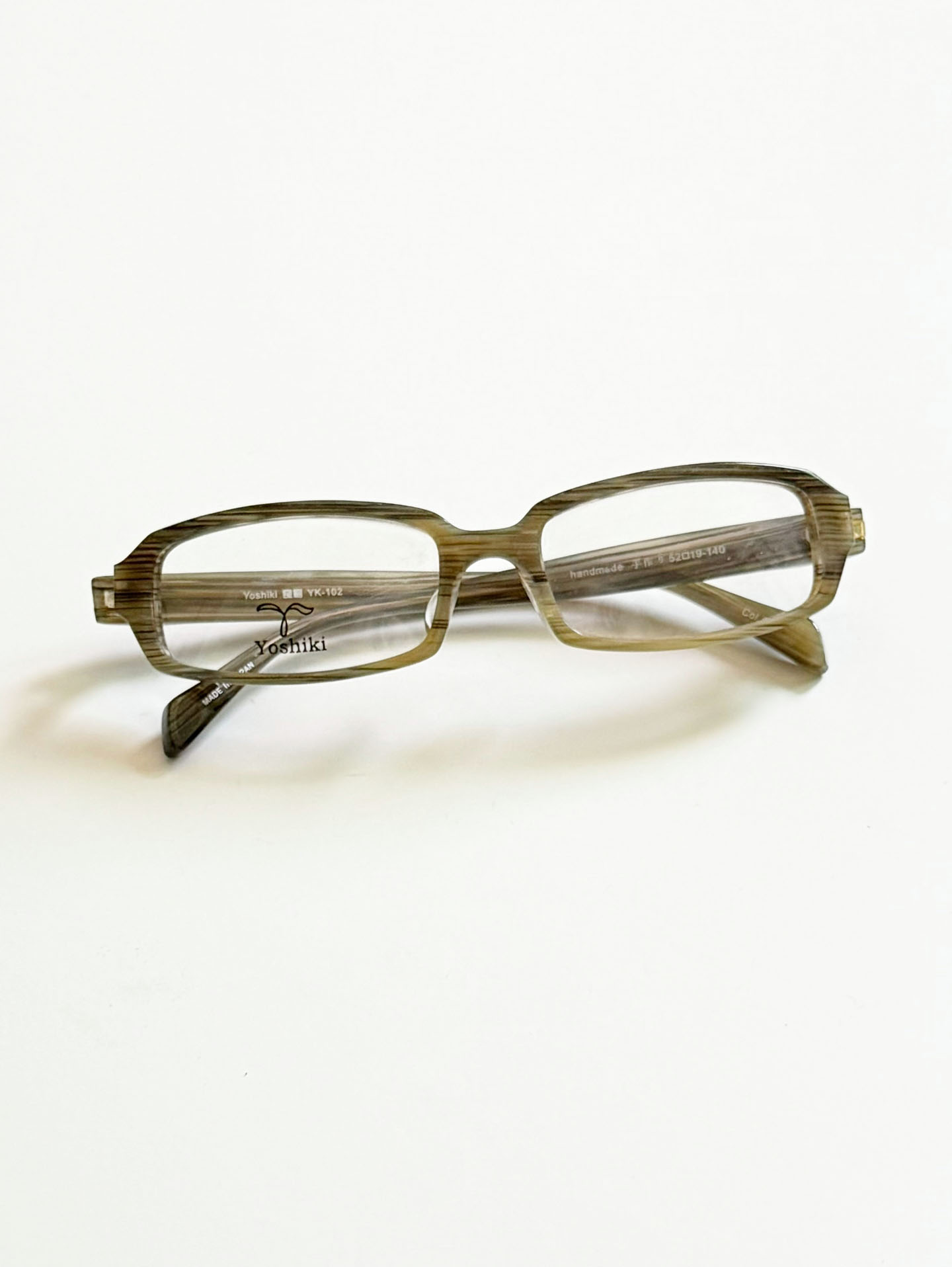 YOSHIKI Smoky Gray Marble Square Horn-Rim Glasses