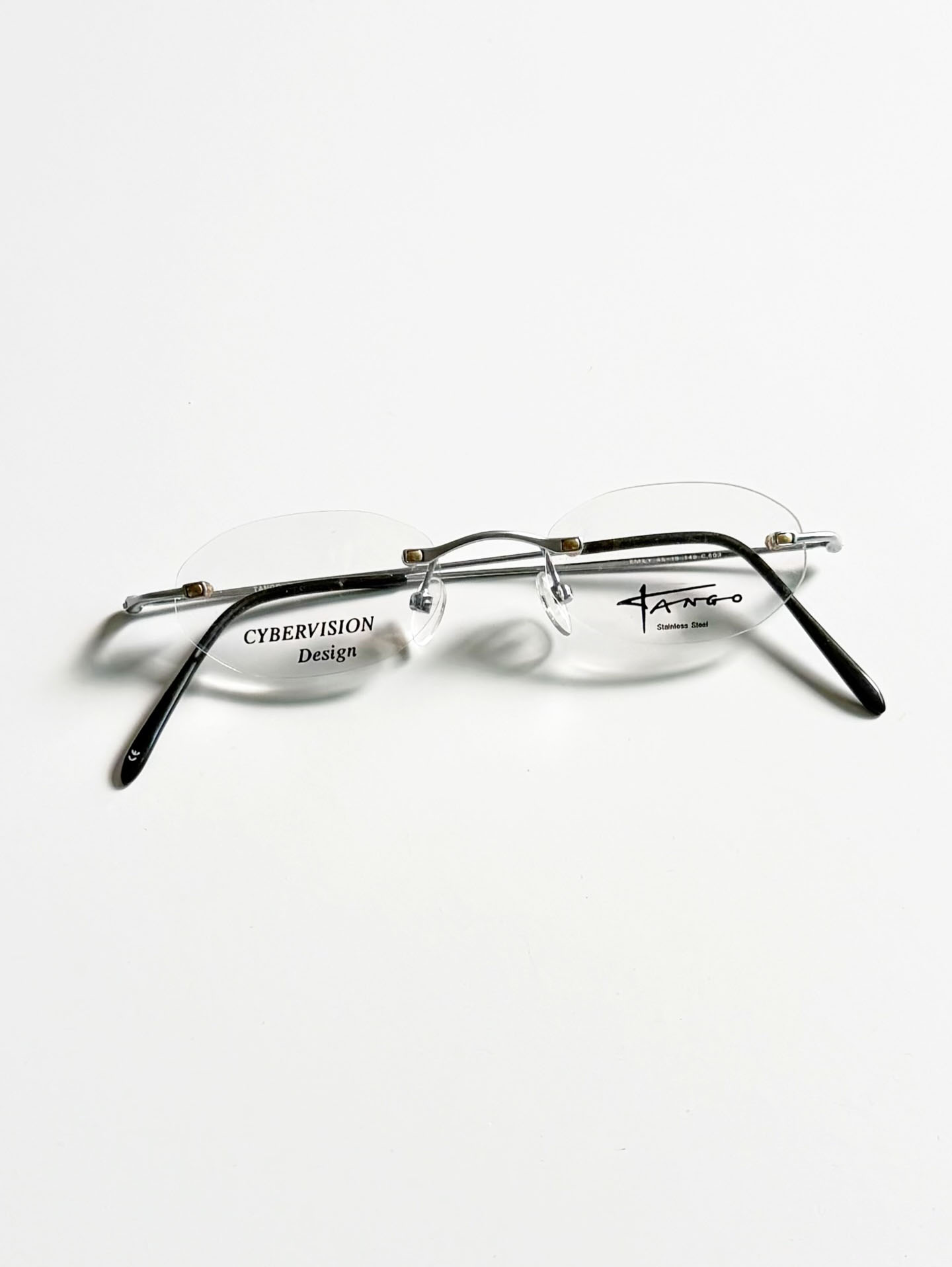 Tango Silver Oval Rimless Metal Glasses