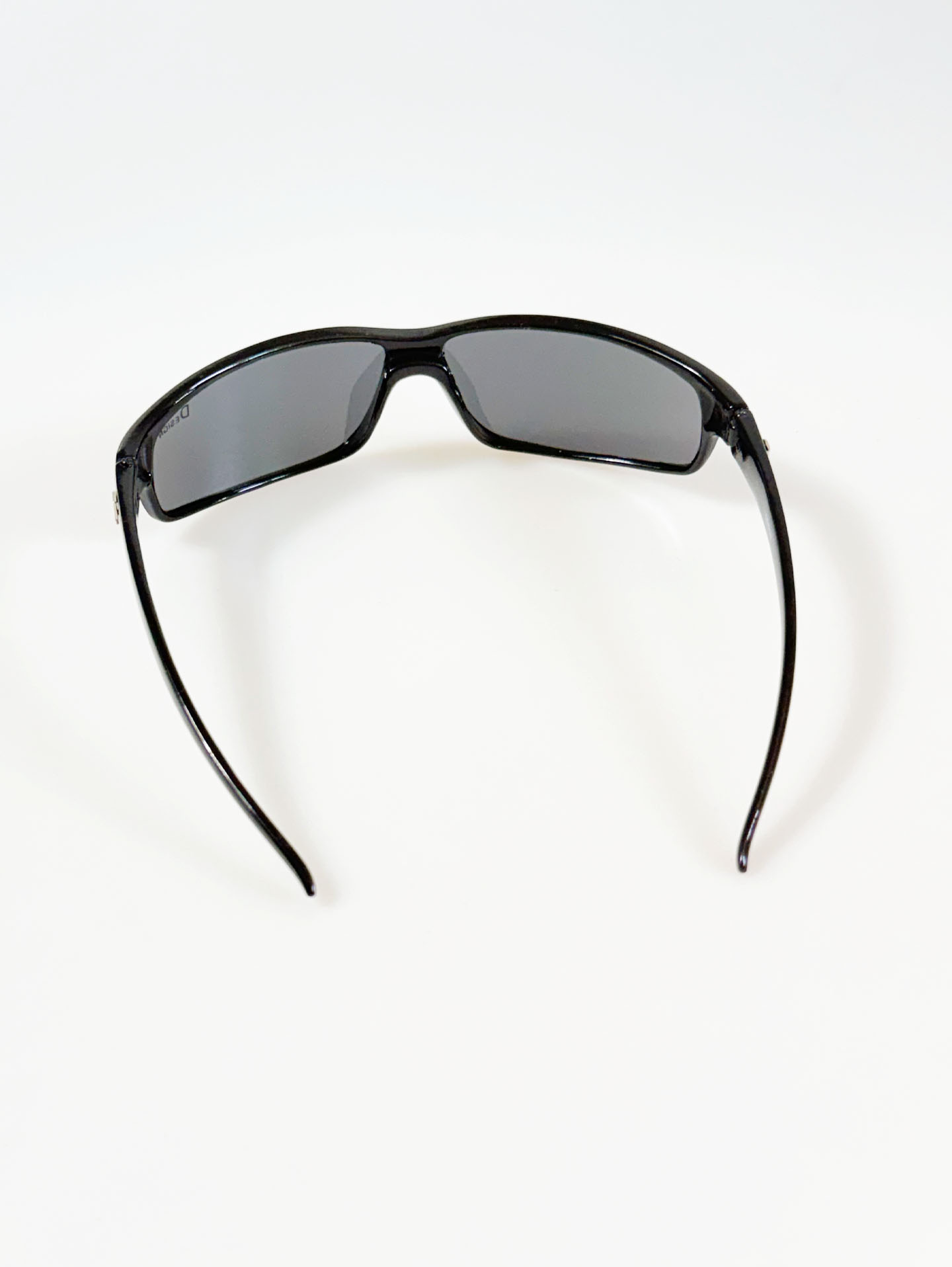 90's DESIGN Black Slim Square Wraparound Sunglasses