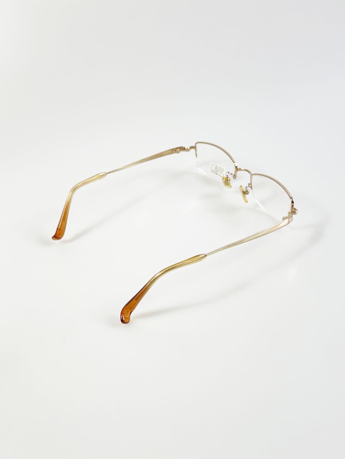 EPILOGUE Gold Half-Rim Square Metal Frame Glasses