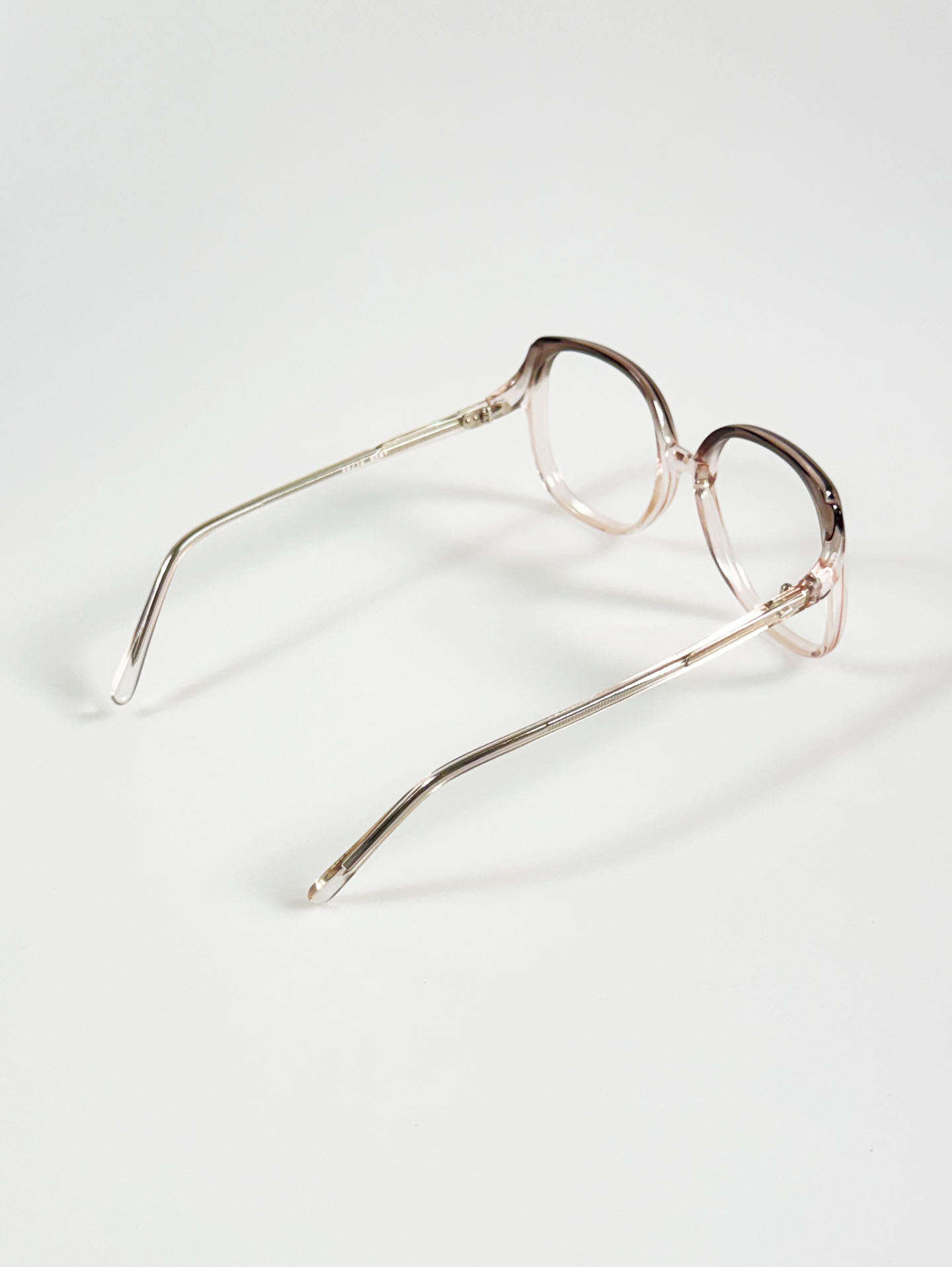 90s ELITE Smoke Crystal Oversized Square Acetate Horn-Rim Glasses
