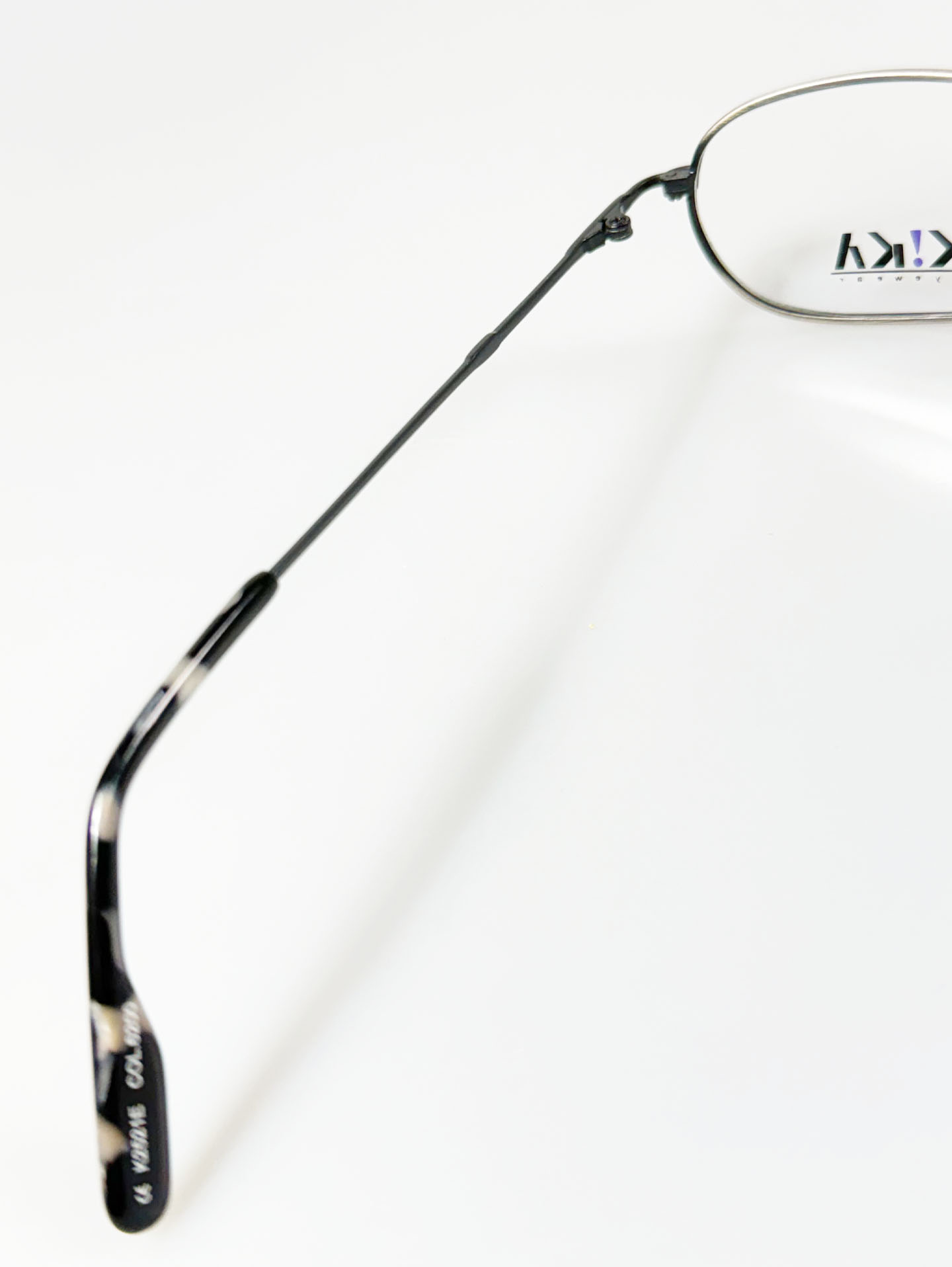 90's K!KA Matte Silver Grey Slim Square Metal Frame Glasses