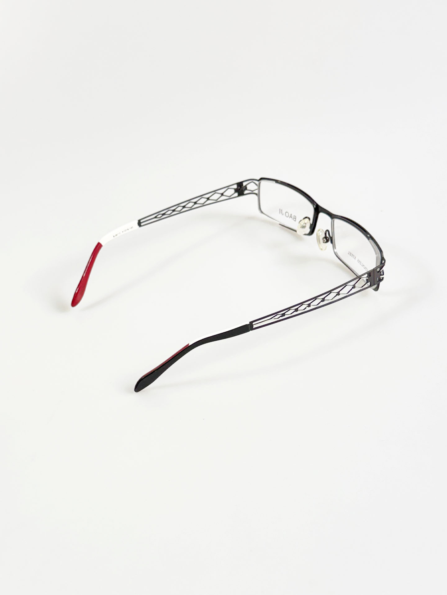 BAO JI Black Slim Square Metal Glasses