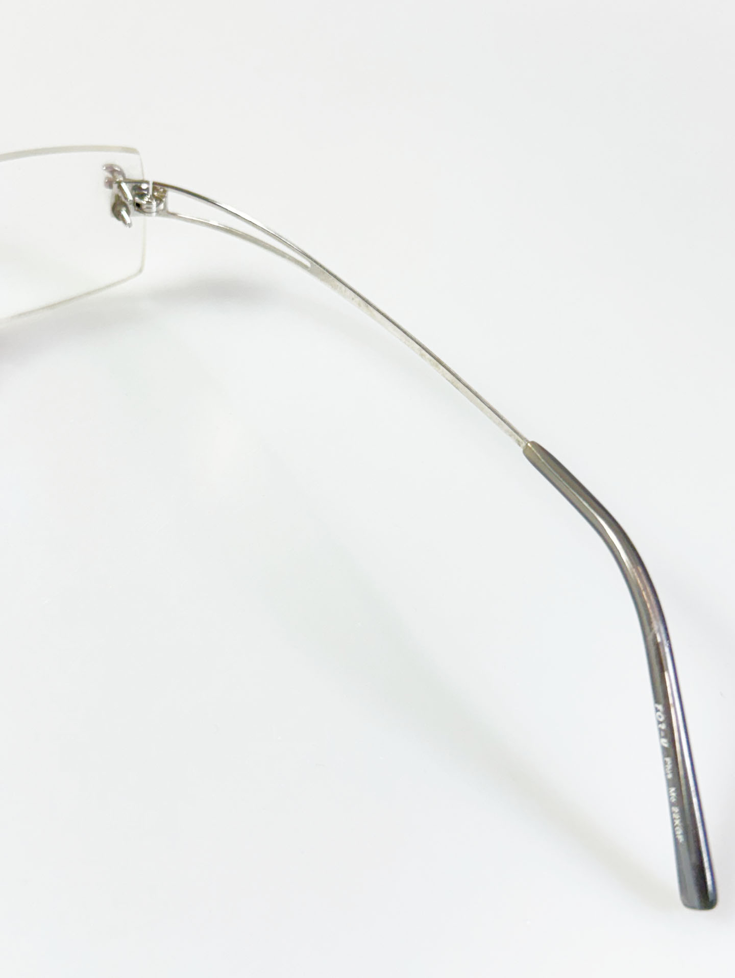 EPILOGUE Rimless Square Silver Metal Frame Glasses