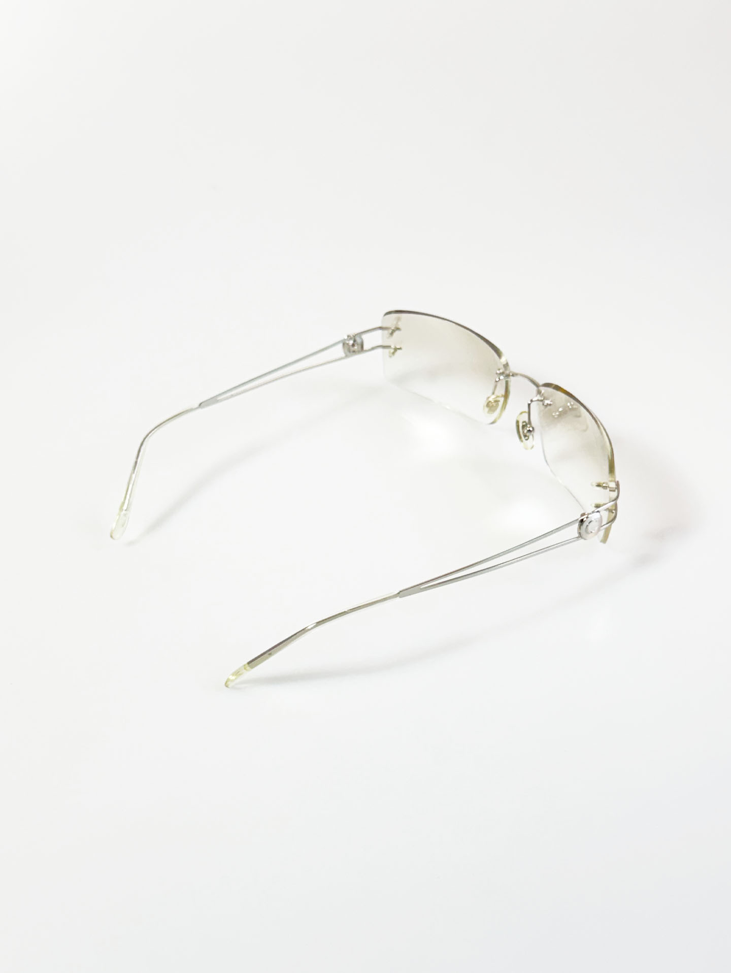 CAPRIO Rimless Square Metal Tinted Sunglasses