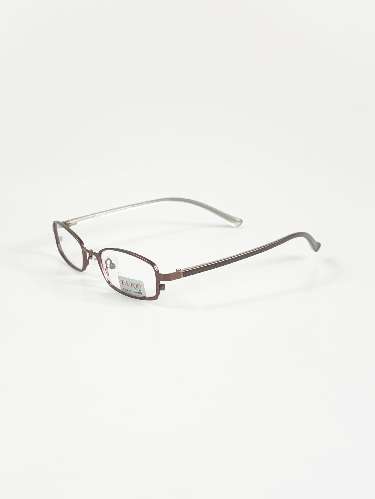 ESRO Matte Brown Slim Square Metal Glasses