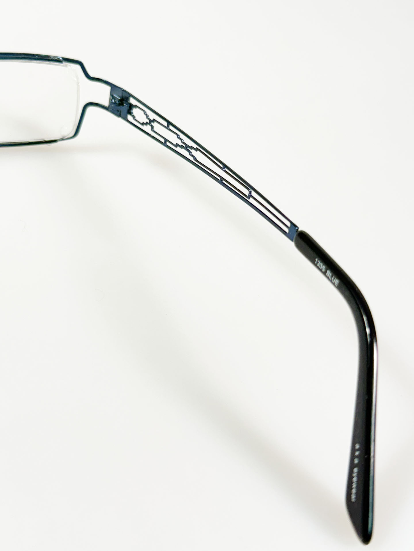 A.K.A. EYEWEAR Blue Slim Square Metal Glasses