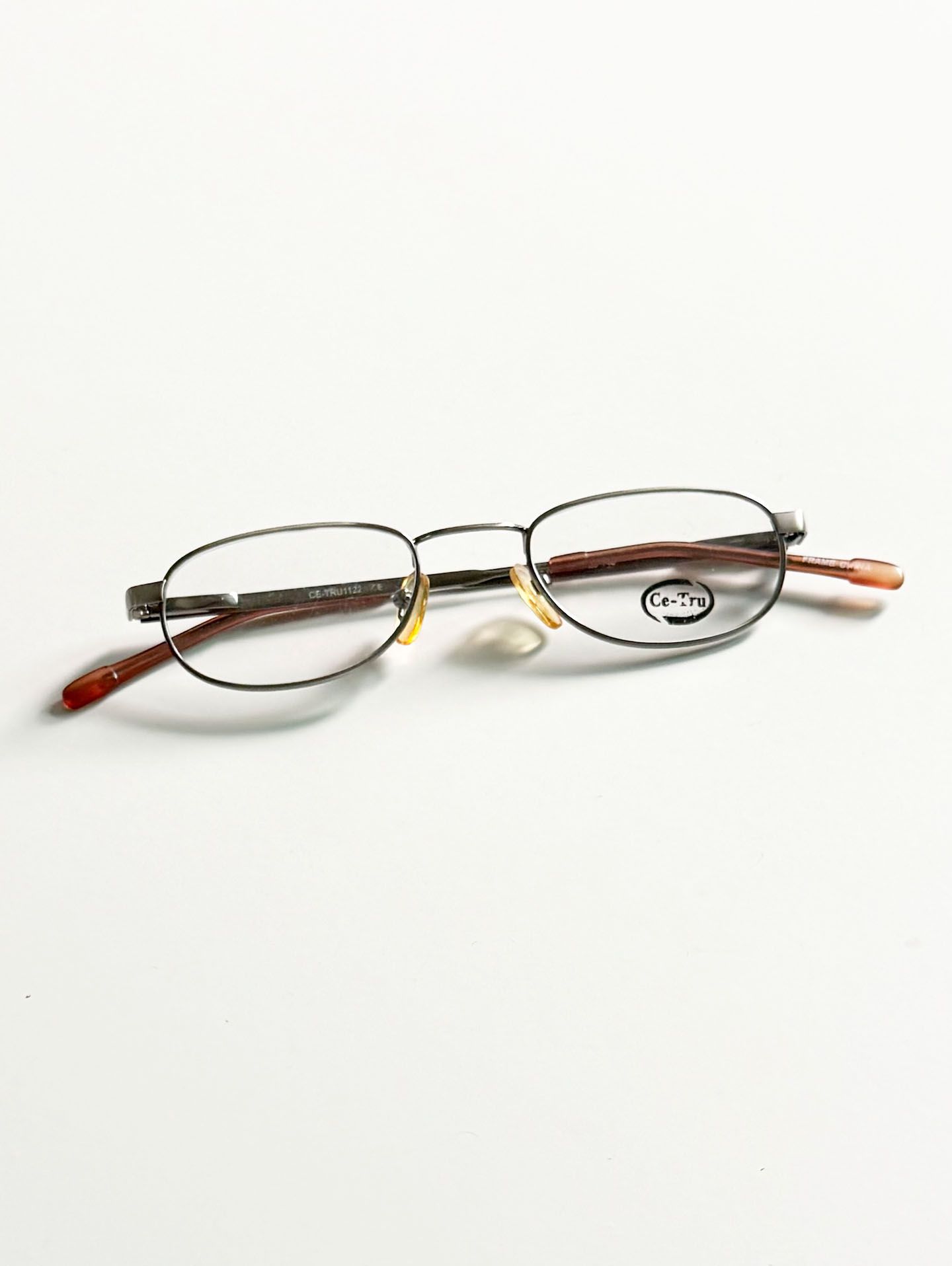 Ce-Tru Silver Slim Oval Metal Glasses